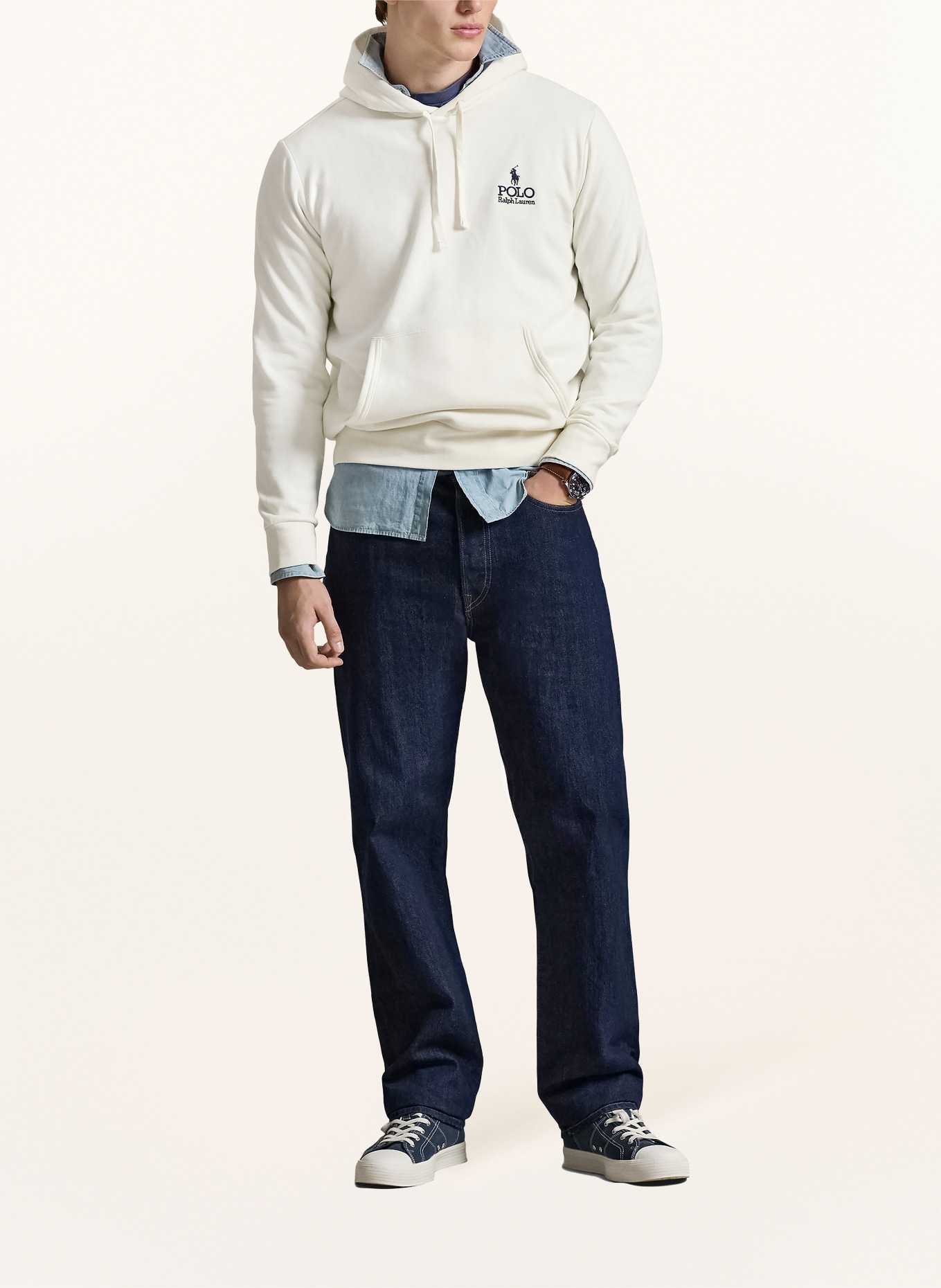 POLO RALPH LAUREN Hoodie: ECRU