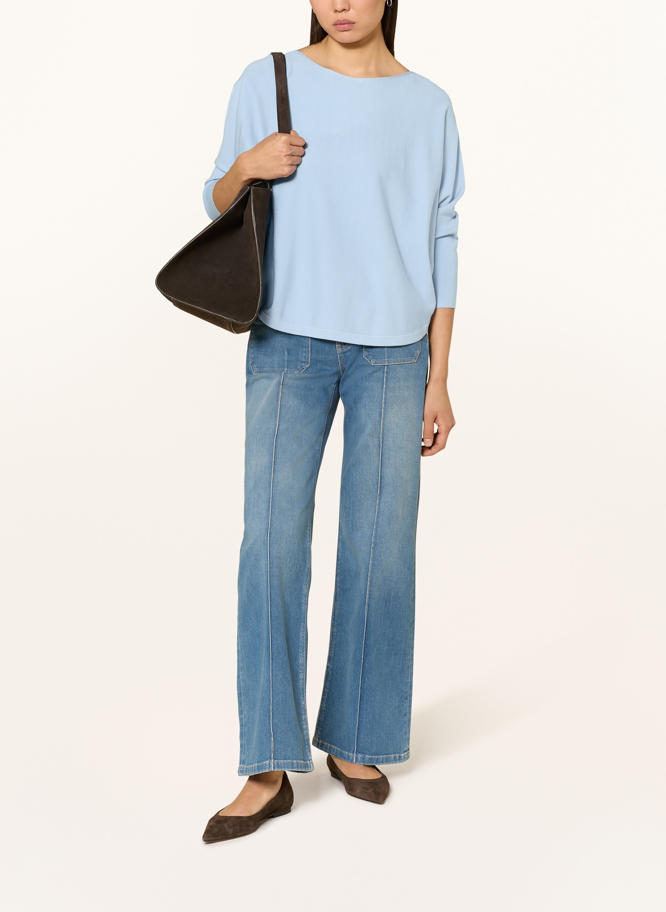 someday Pullover TIRAJA mit 3/4-Arm: HELLBLAU