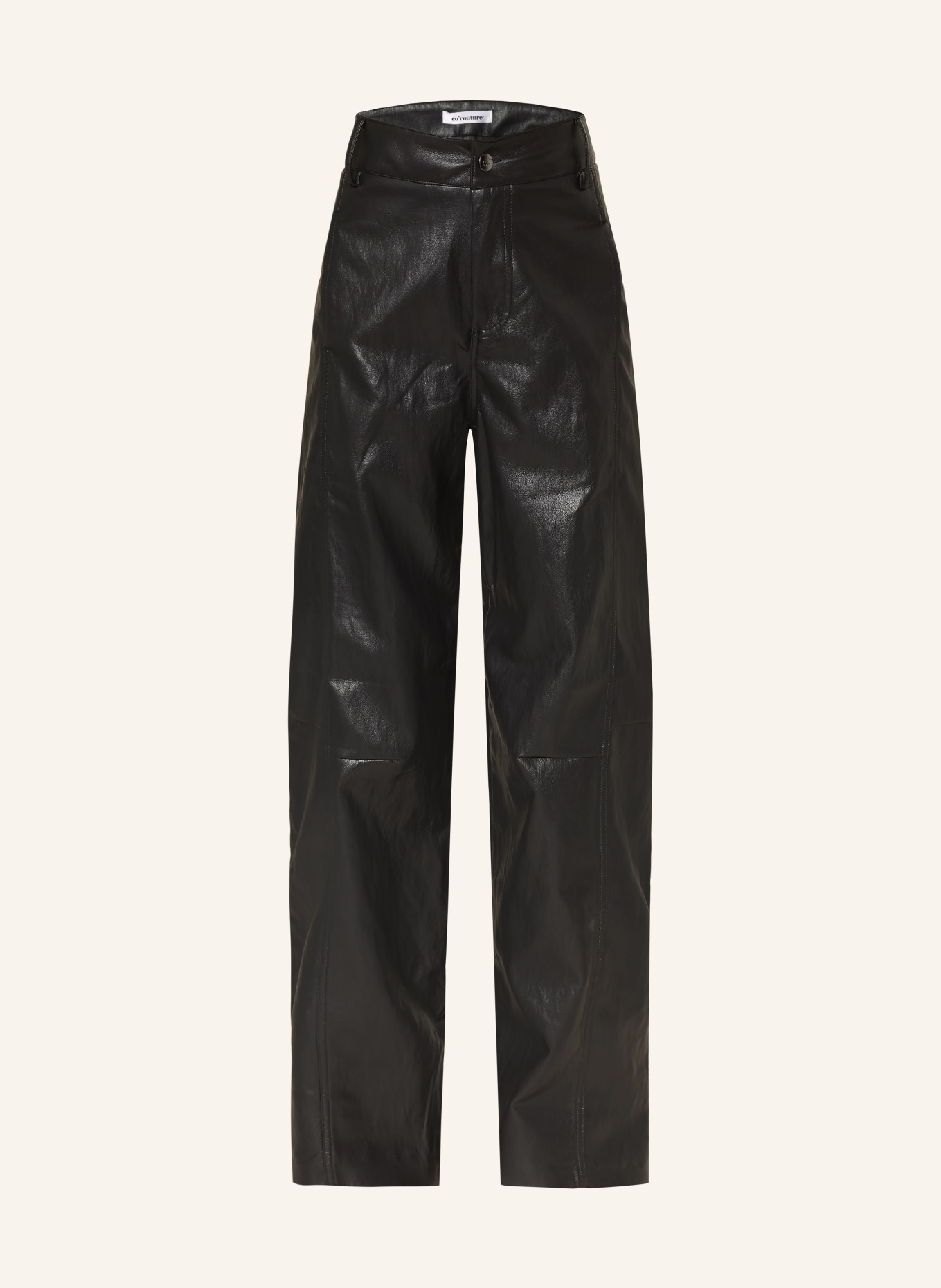 co'couture Hose GITTCC in Lederoptik: SCHWARZ
