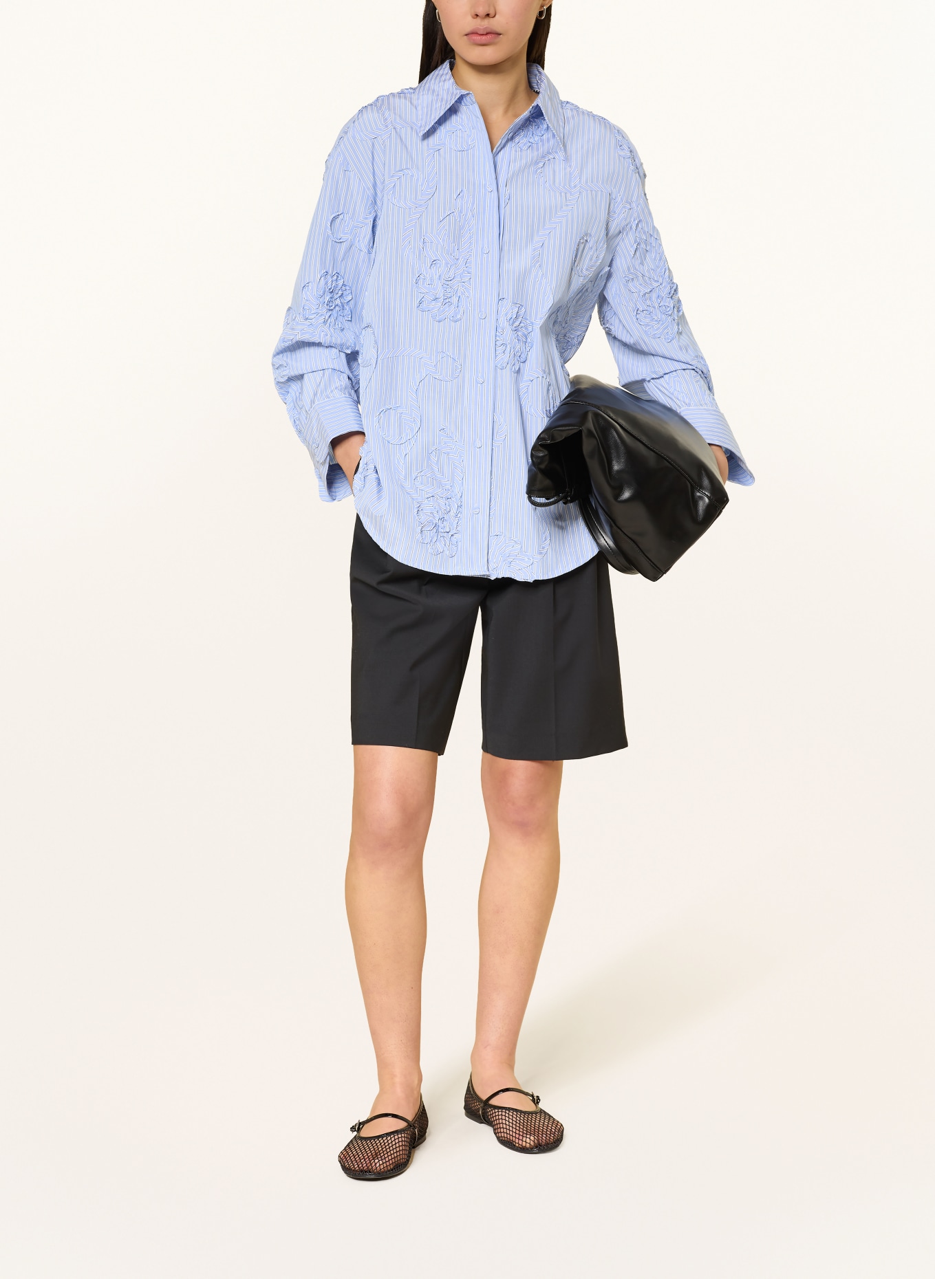 co'couture Shirt blouse XAVIERCC: LIGHT BLUE / DARK BLUE / WHITE