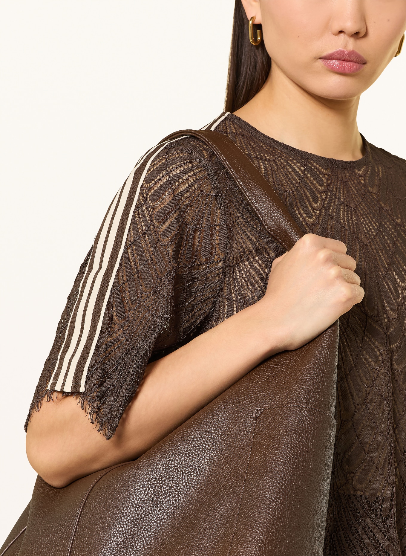 co'couture Blusenshirt aus Spitze: DUNKELBRAUN