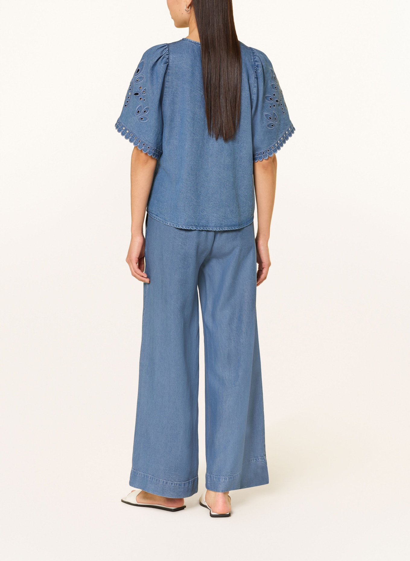 co'couture Blusenshirt in Jeansoptik: HELLBLAU