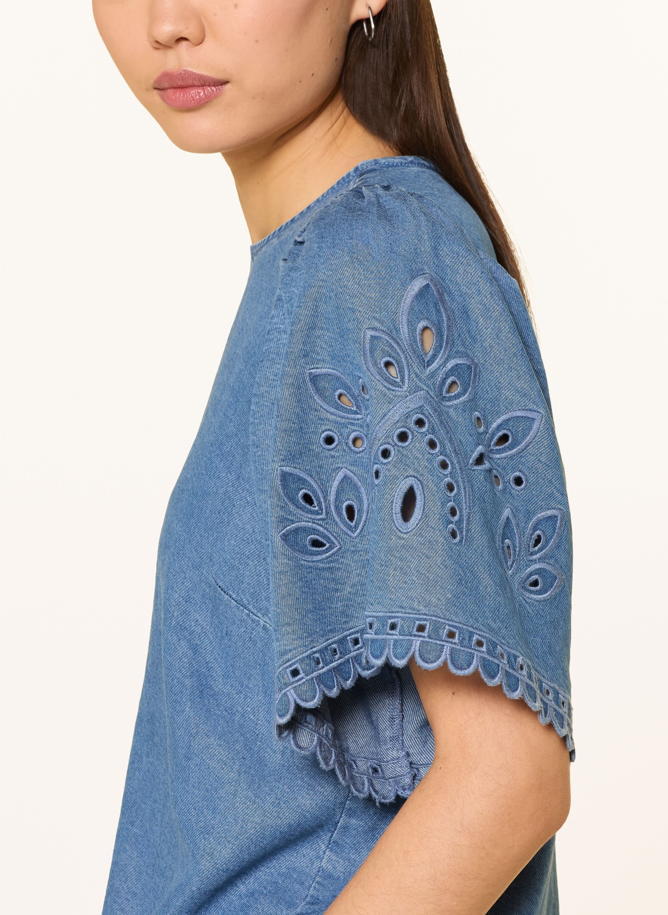 co'couture Blusenshirt in Jeansoptik: HELLBLAU