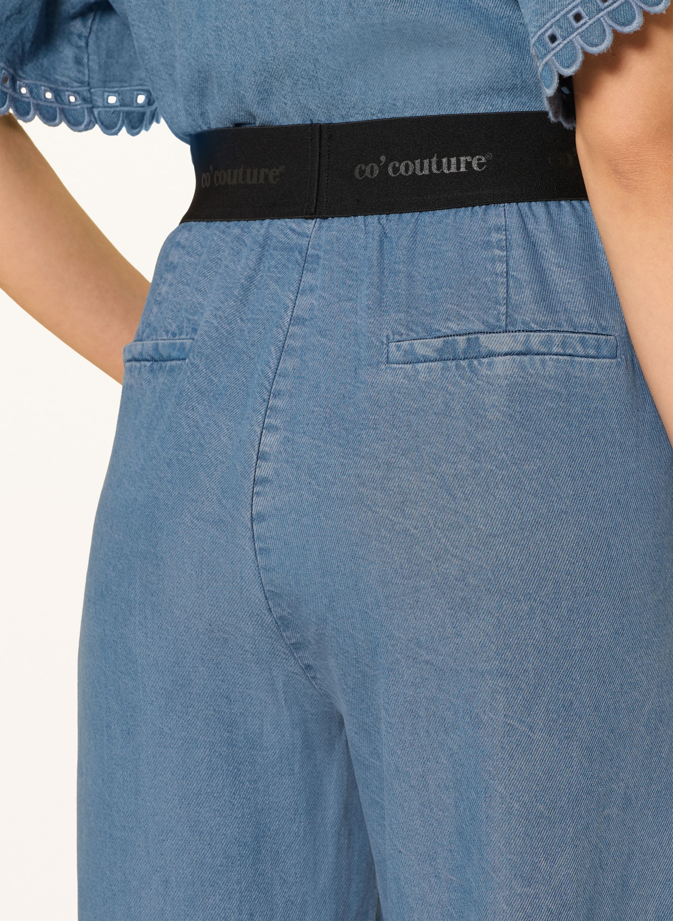 co'couture Marlenehose in Jeansoptik: BLAU / SCHWARZ