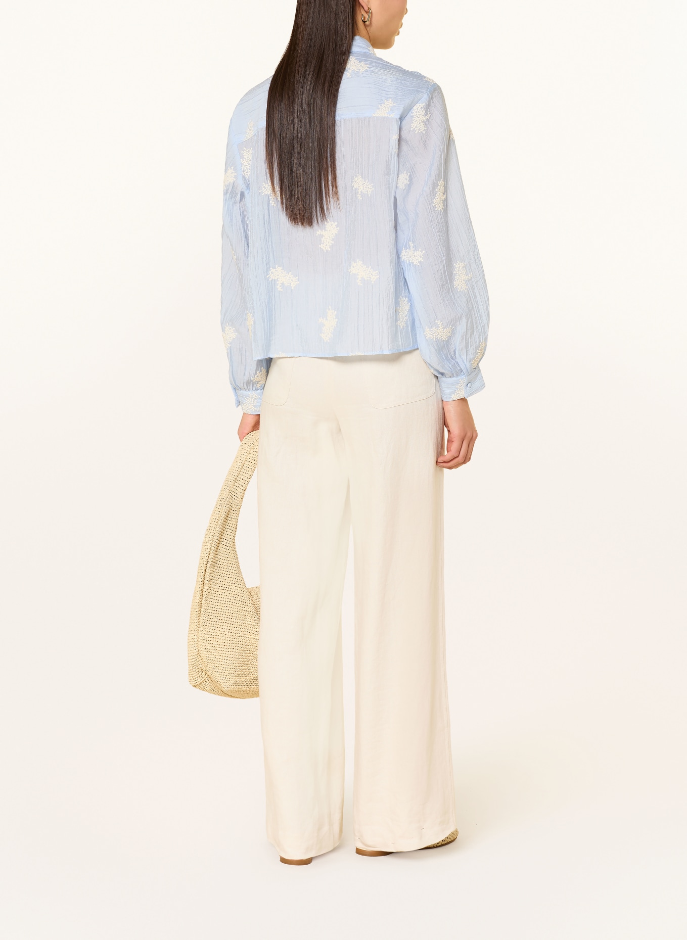 co'couture Embroidered blouse: LIGHT BLUE / CREAM