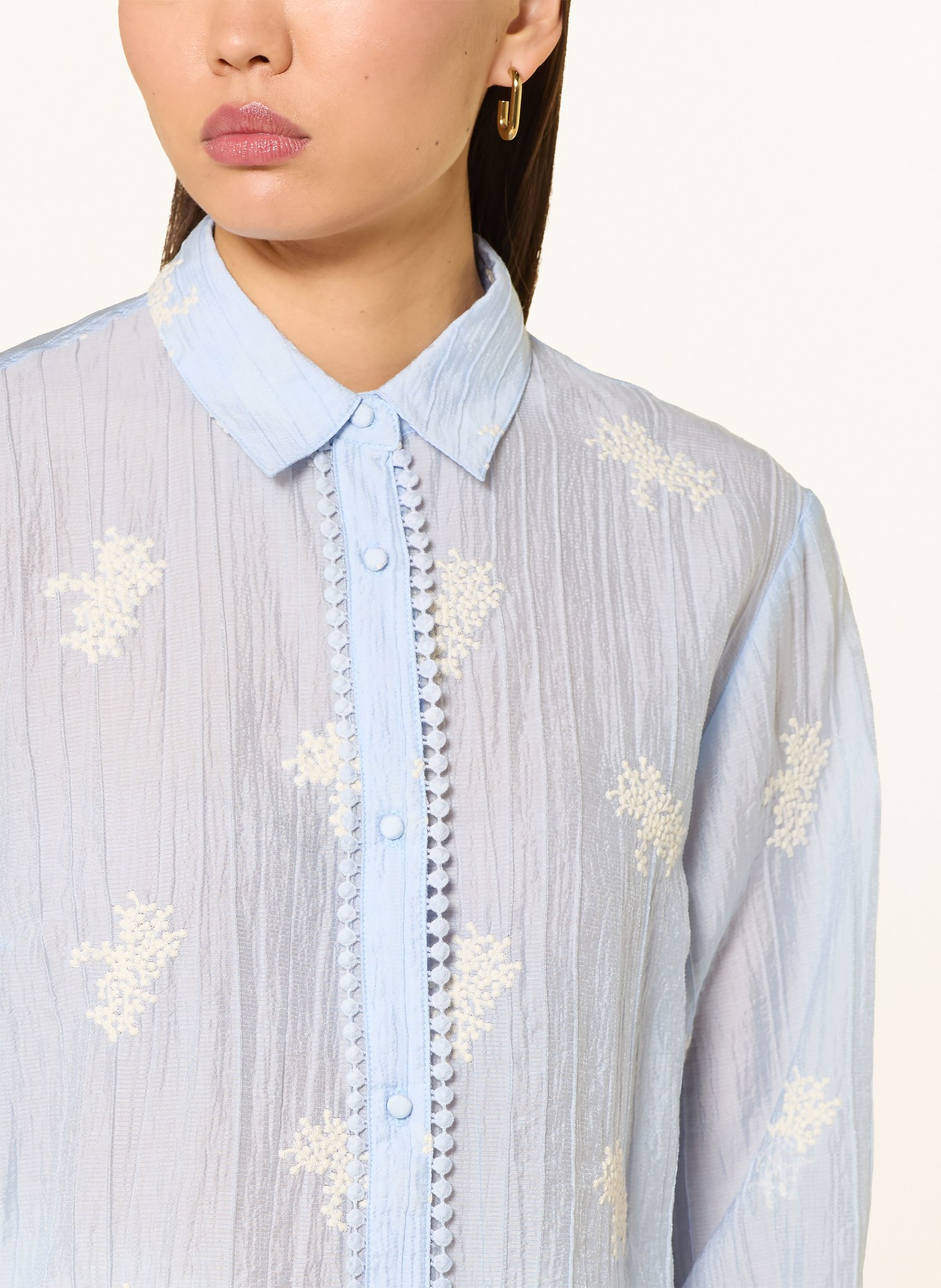 co'couture Embroidered blouse: LIGHT BLUE / CREAM
