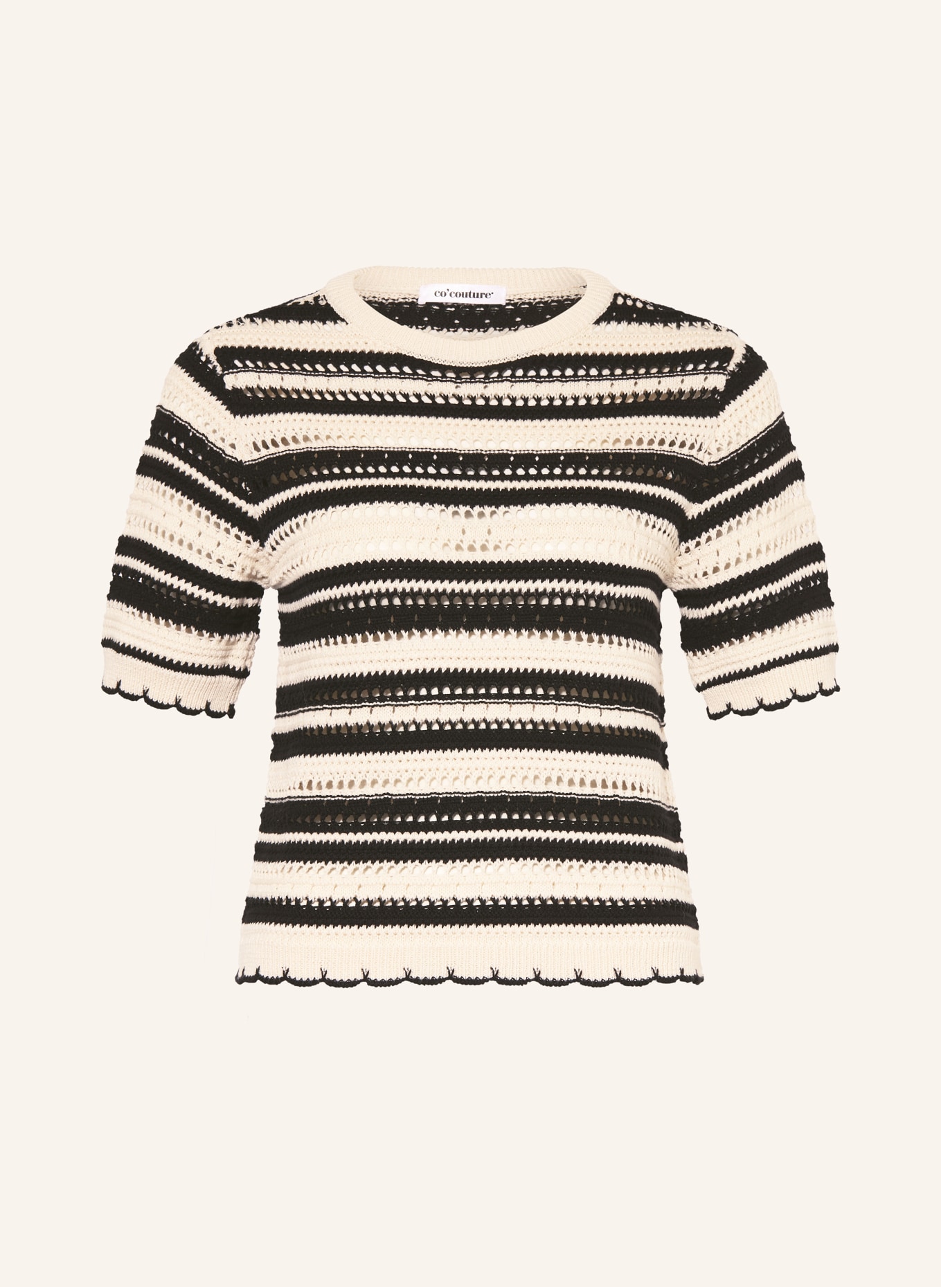 co'couture pletené tričko: ČERNÁ / BÍLÁ