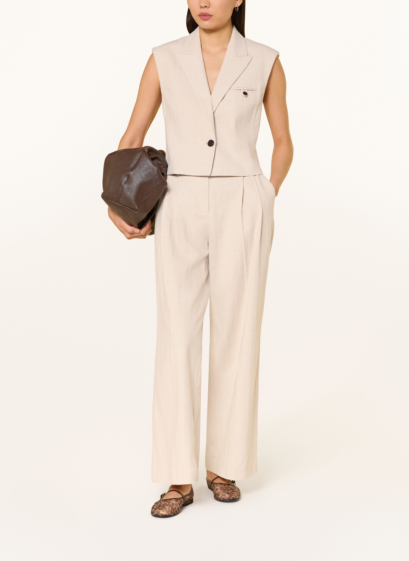 co'couture Marlene kalhoty s lnem: SVĚTLE HNĚDÁ