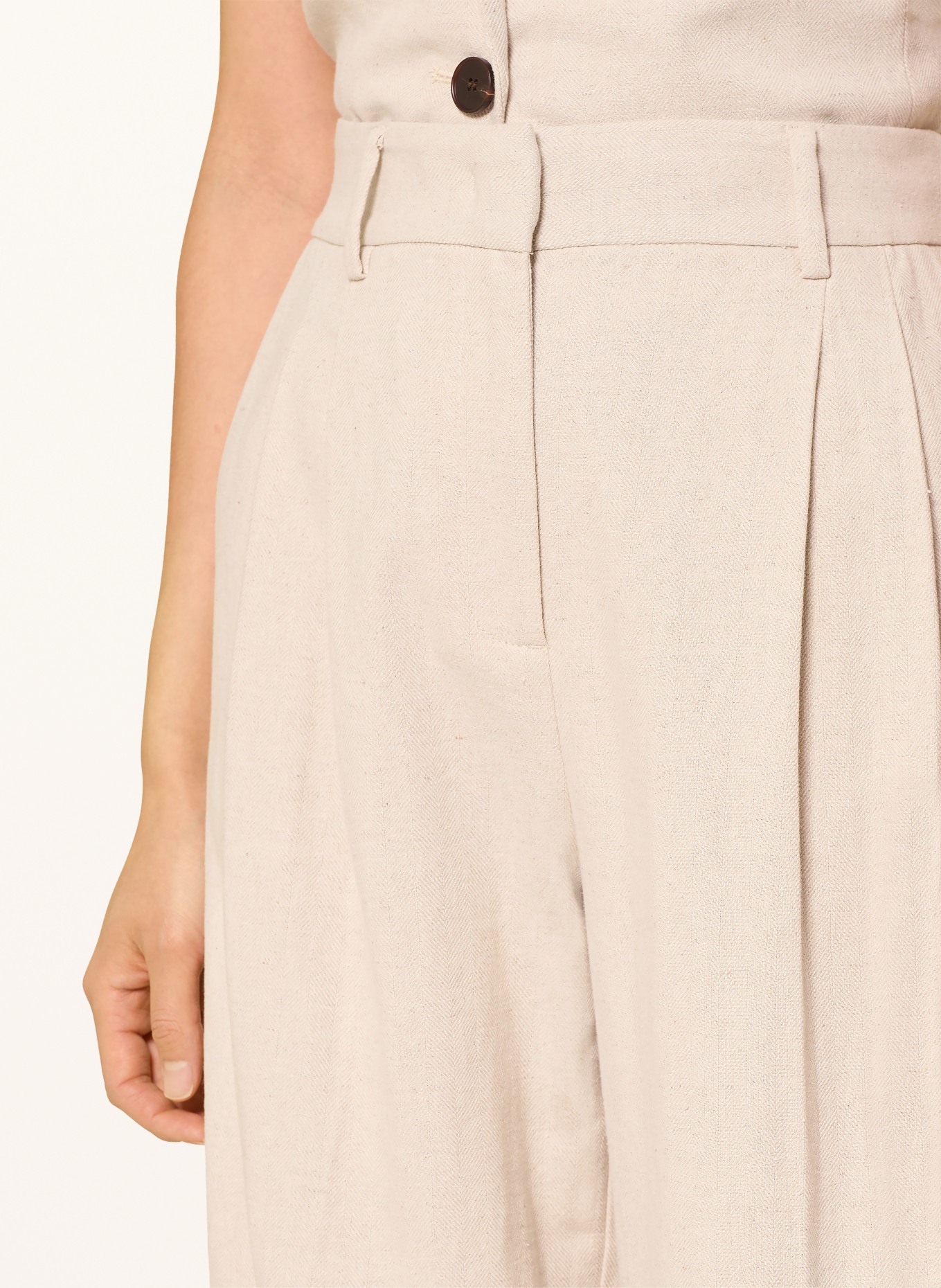 co'couture Marlene kalhoty s lnem: SVĚTLE HNĚDÁ