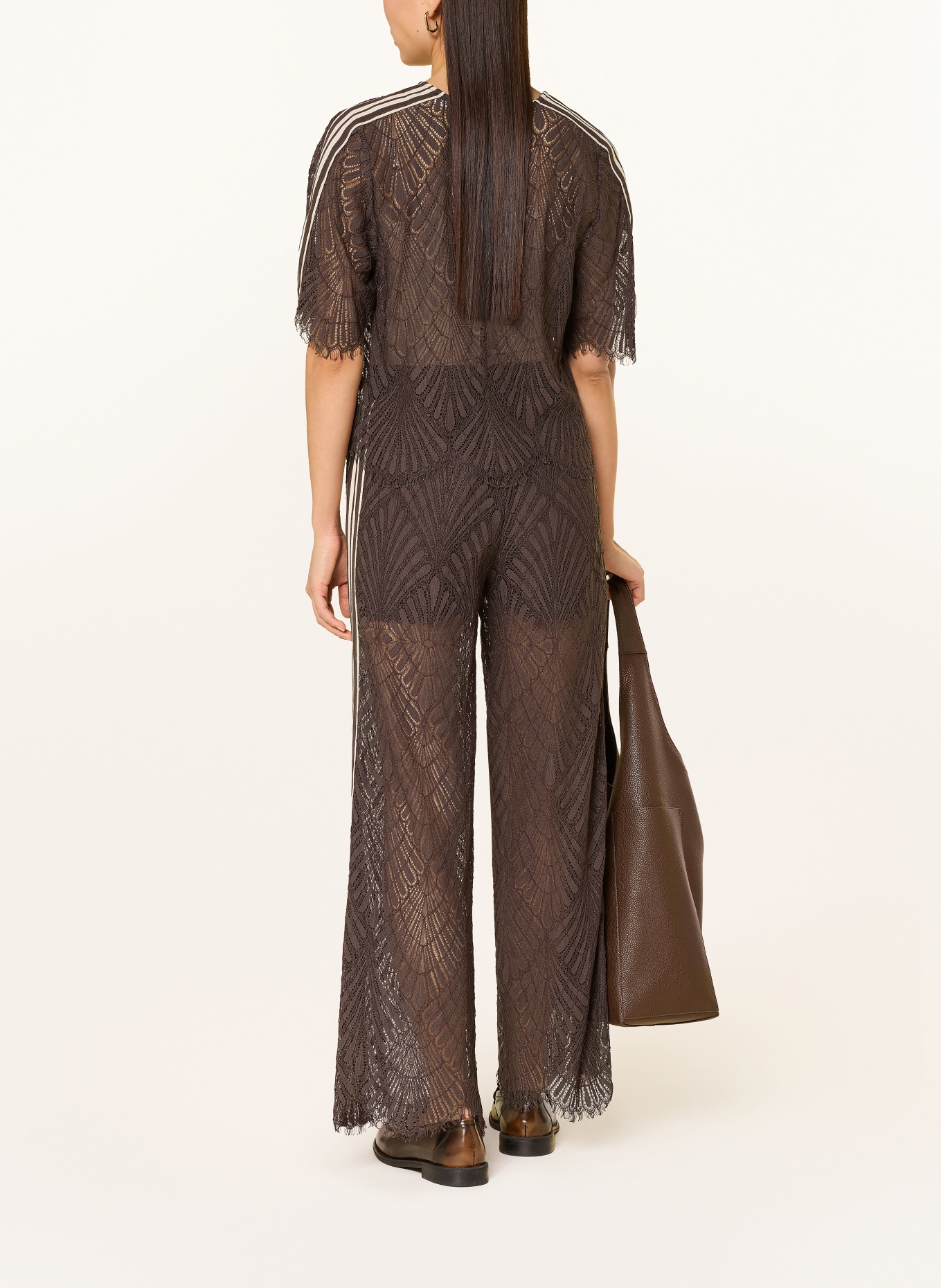 co'couture Lace Marlene pants: DARK BROWN