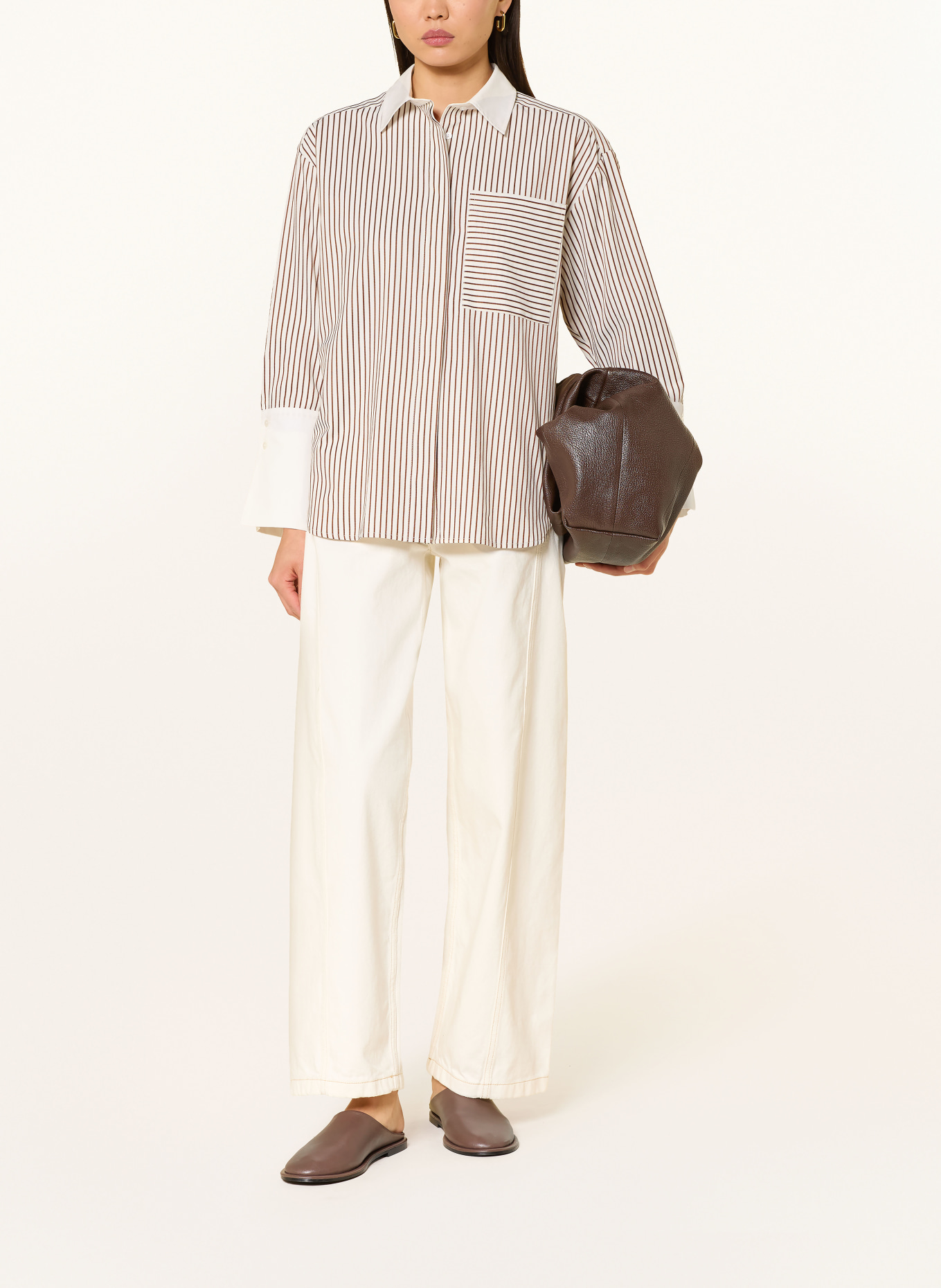 co'couture Hemdbluse: CREME / BRAUN