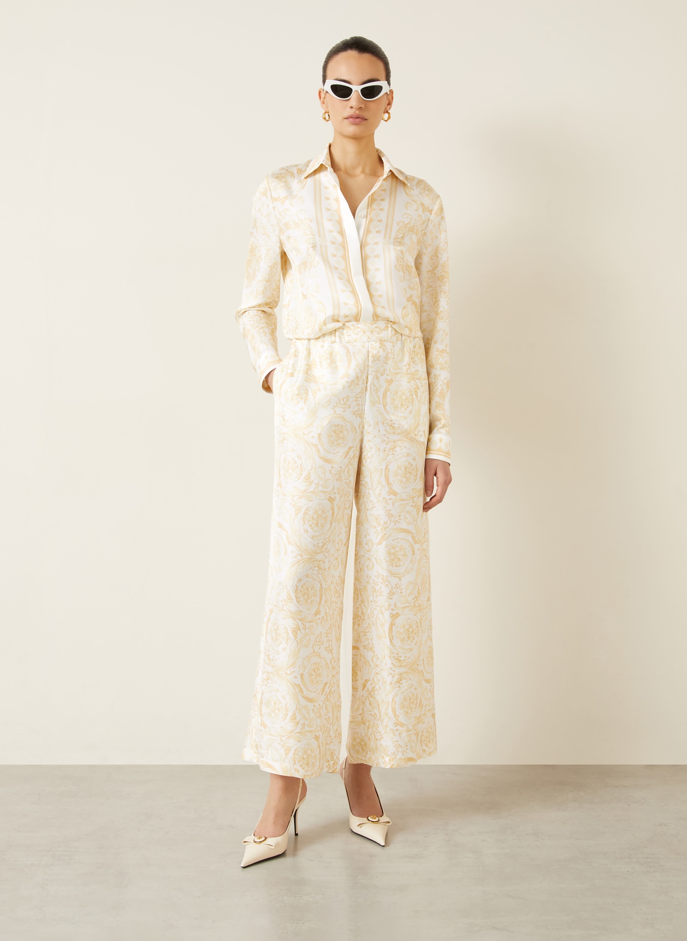 VERSACE Hemdbluse BAROCCO aus Seide: HELLGELB / DUNKELGELB / GELB