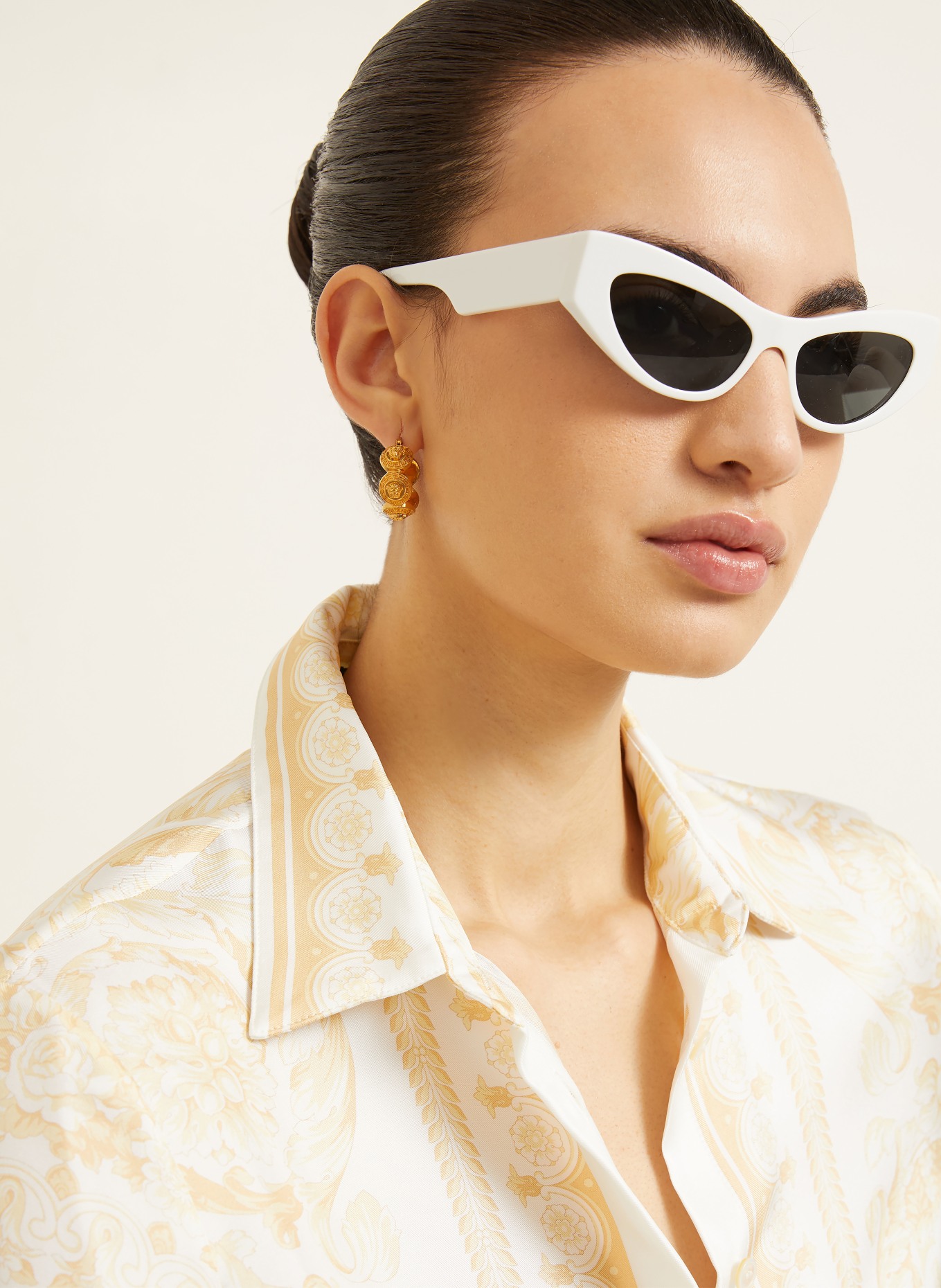 VERSACE Hemdbluse BAROCCO aus Seide: HELLGELB / DUNKELGELB / GELB