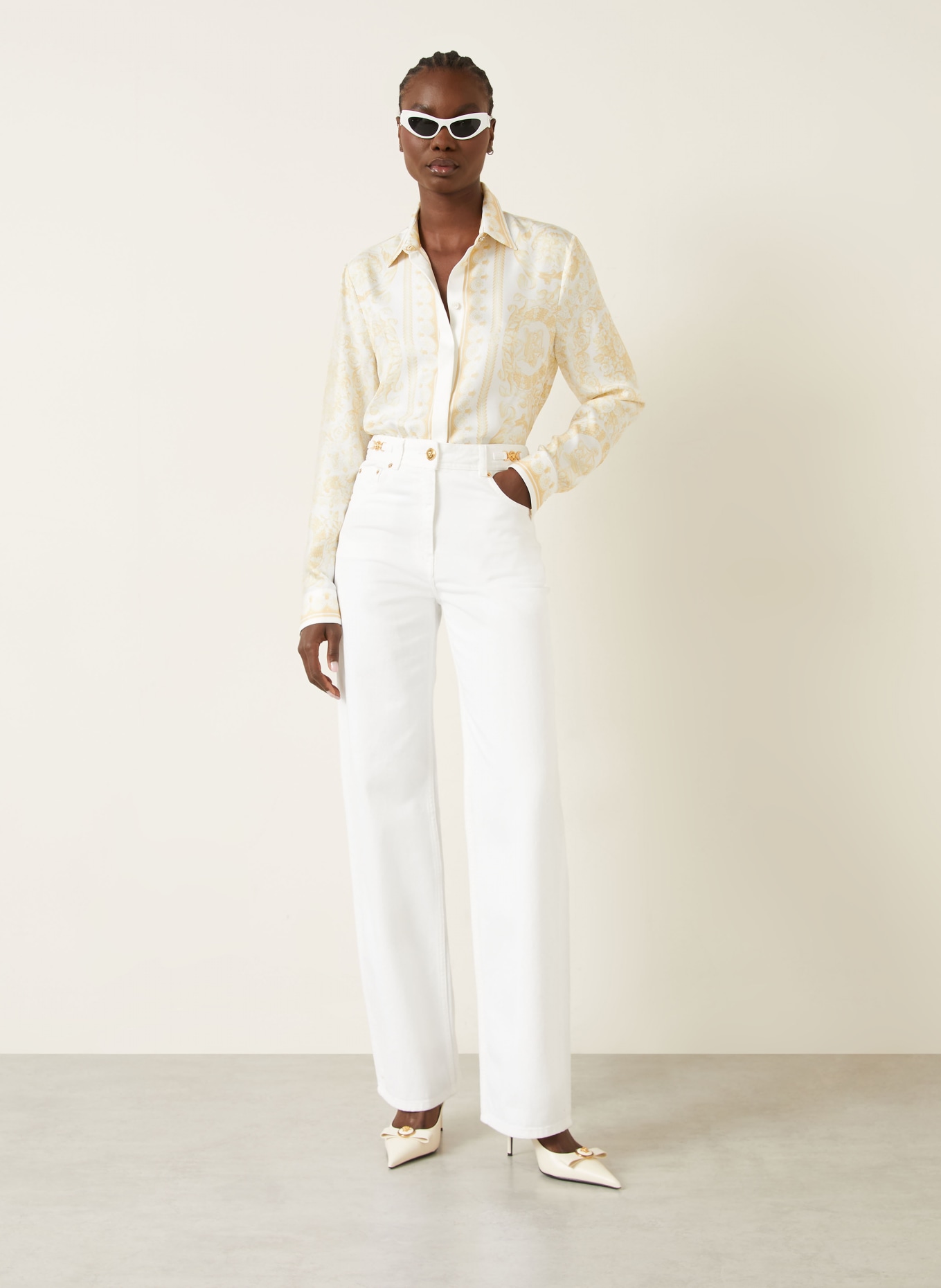 VERSACE Straight Jeans: 1D110 1D110-White