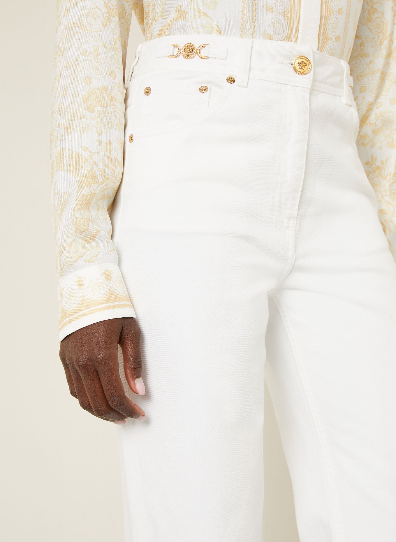 VERSACE Straight Jeans: 1D110 1D110-White