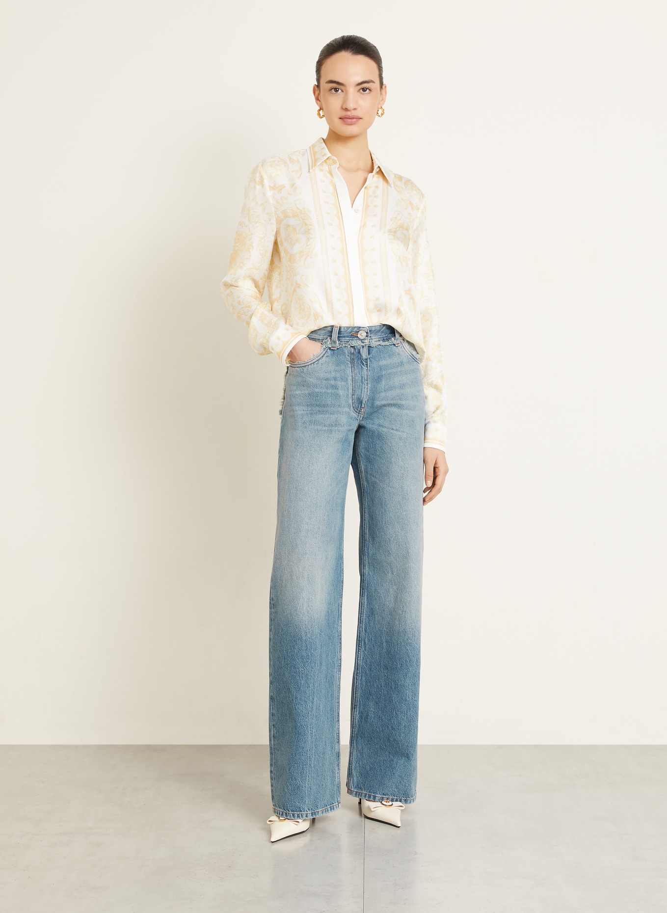 VERSACE Straight Jeans: 1D800 Medium Blue