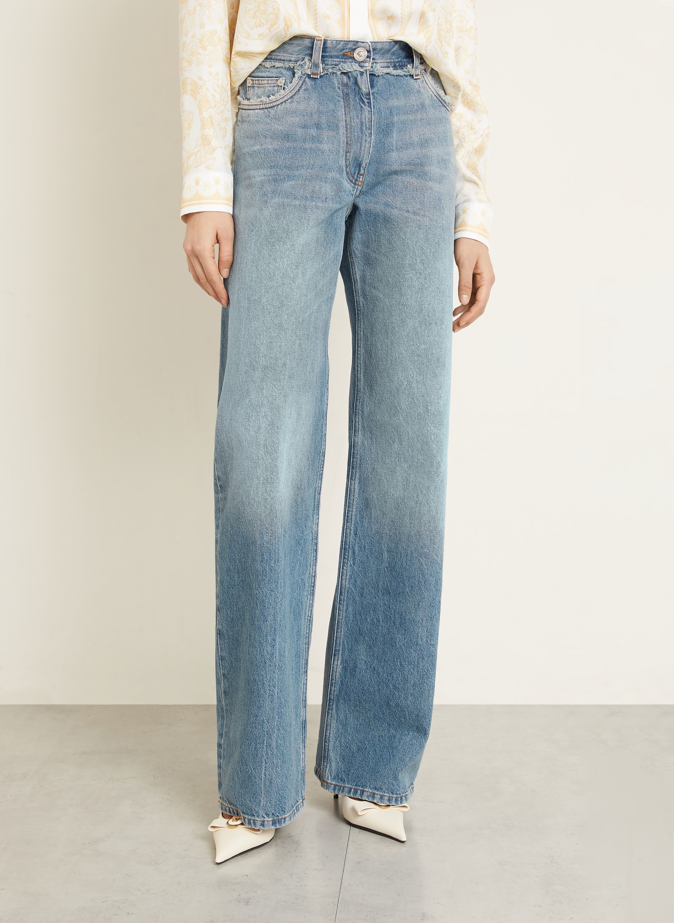 VERSACE Straight Jeans: 1D800 Medium Blue