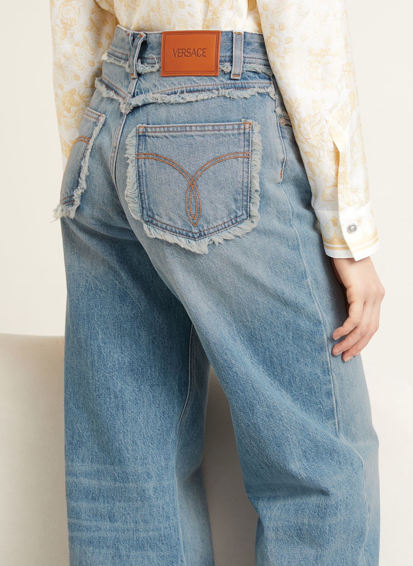 VERSACE Straight Jeans: 1D800 Medium Blue