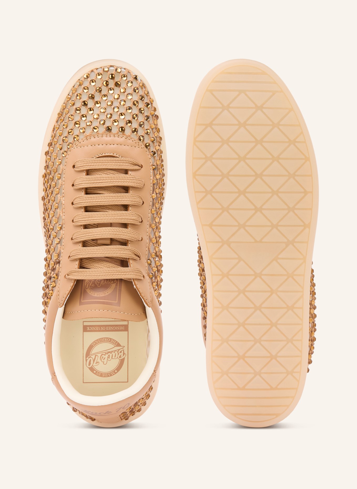 BACK 70 Sneaker SMART mit Schmucksteinen: COGNAC