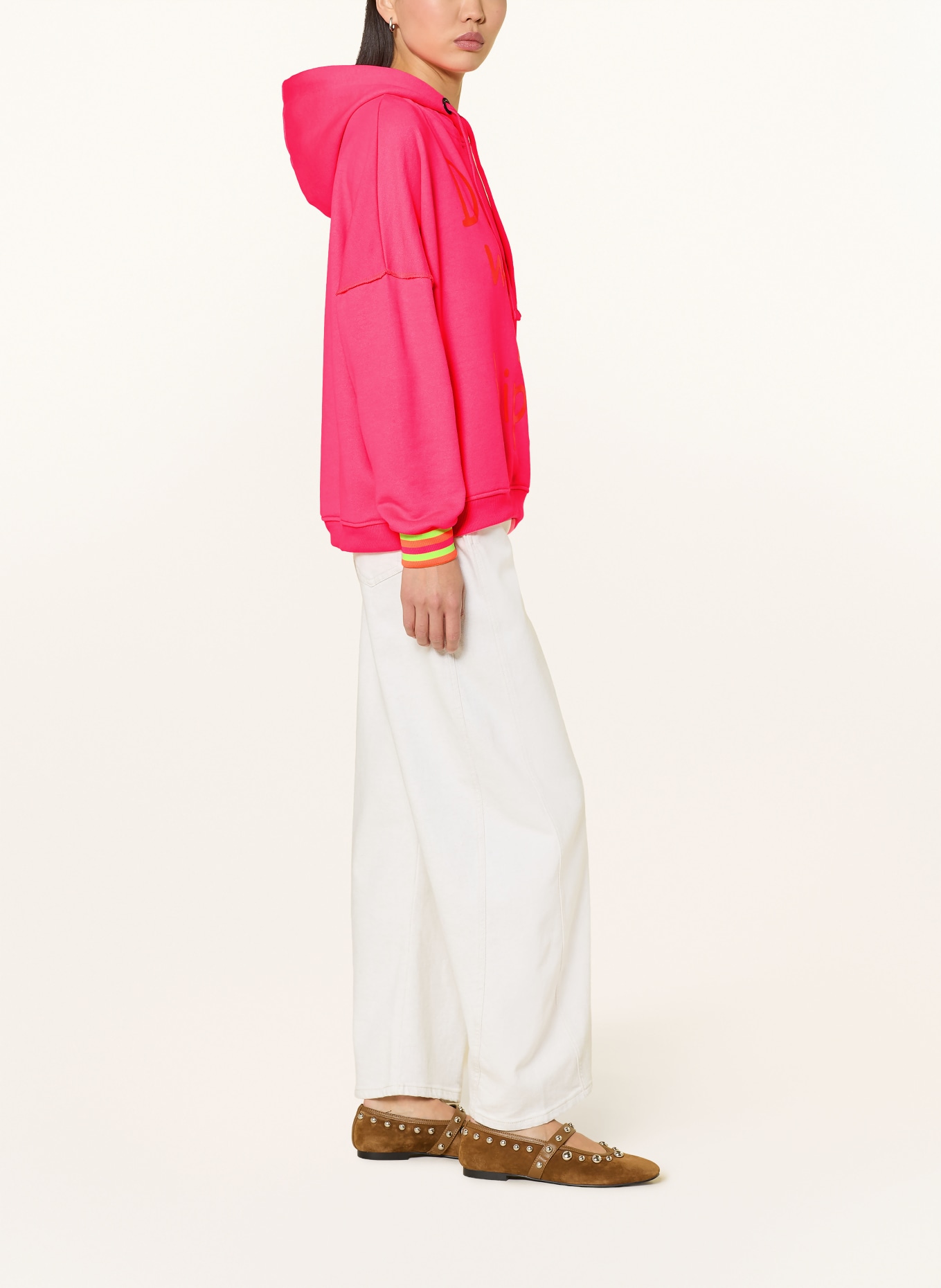 miss goodlife Oversized-Hoodie: NEONPINK / NEONORANGE