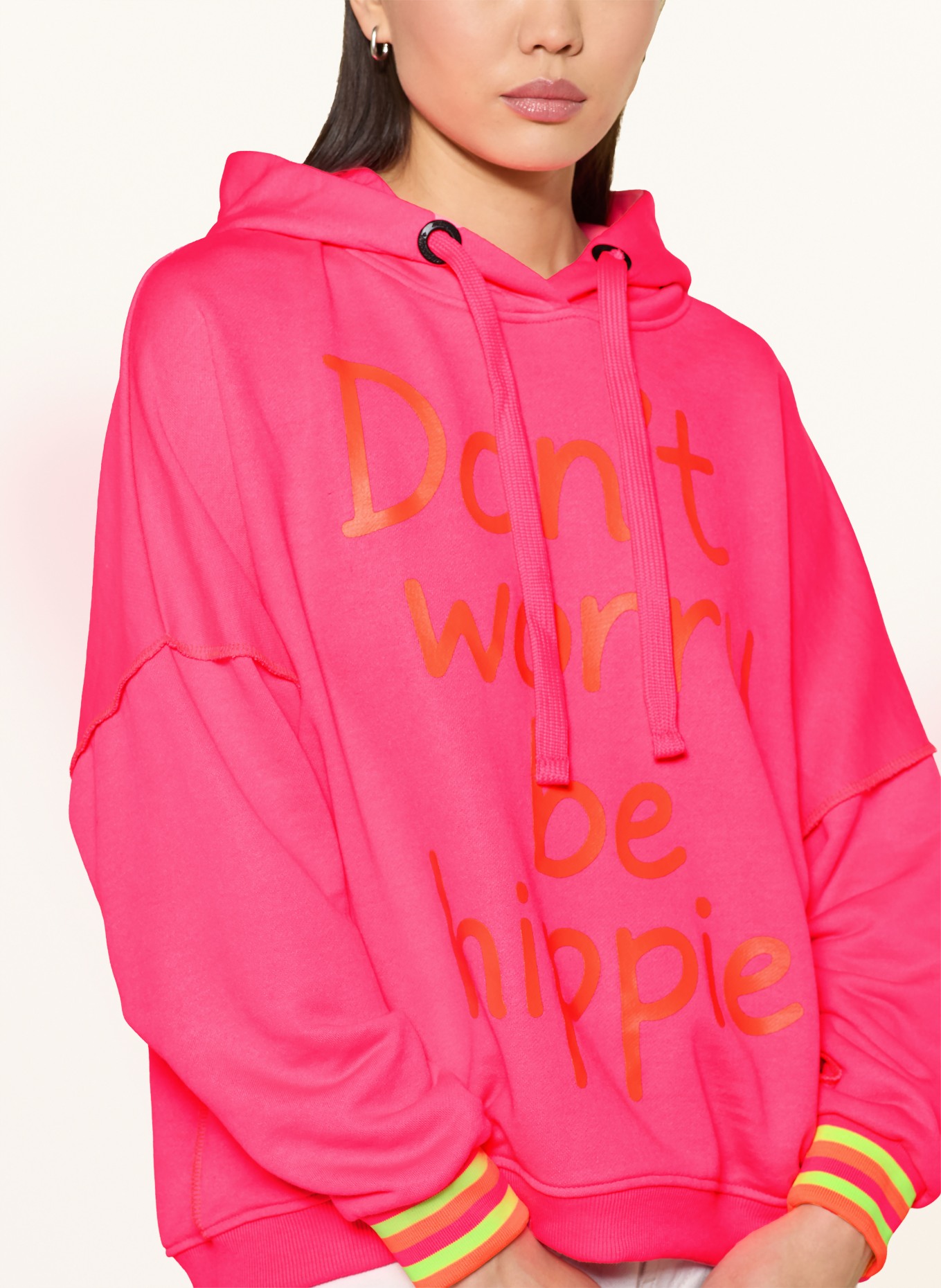 miss goodlife Oversized-Hoodie: NEONPINK / NEONORANGE