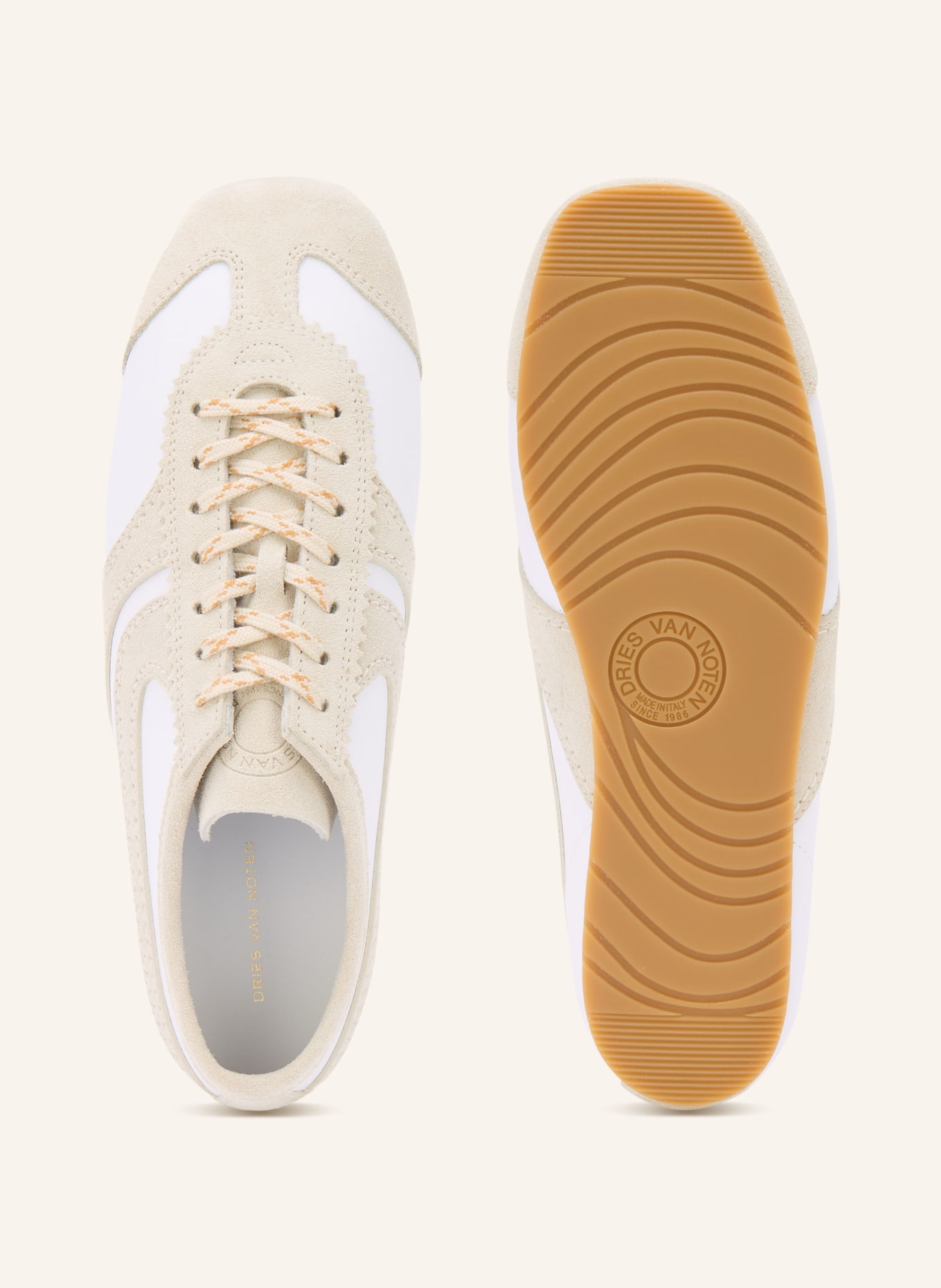 DRIES VAN NOTEN tenisky: KRÉMOVÁ / BÍLÁ