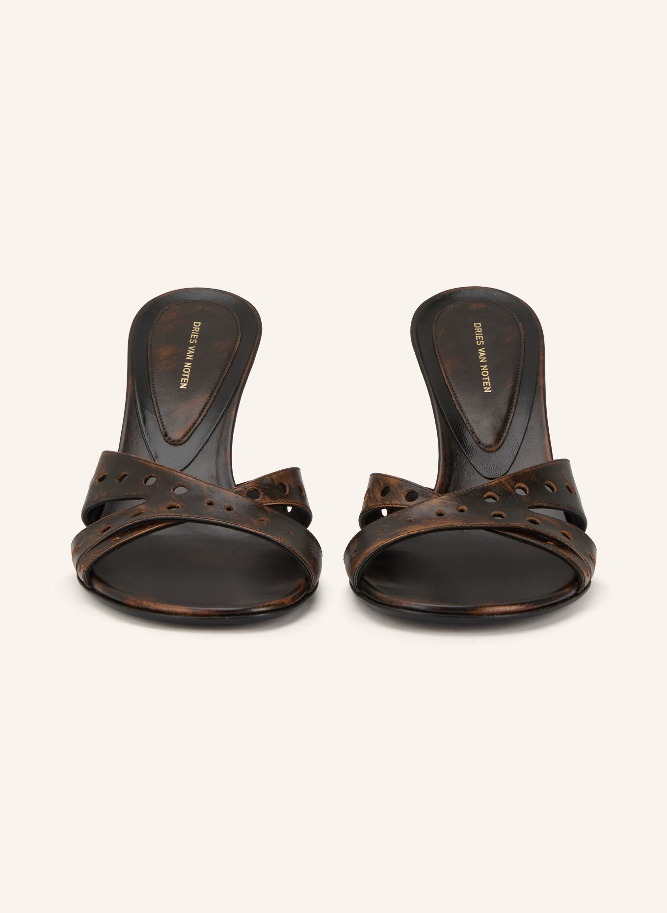 DRIES VAN NOTEN Klapki: CIEMNOBRĄZOWY