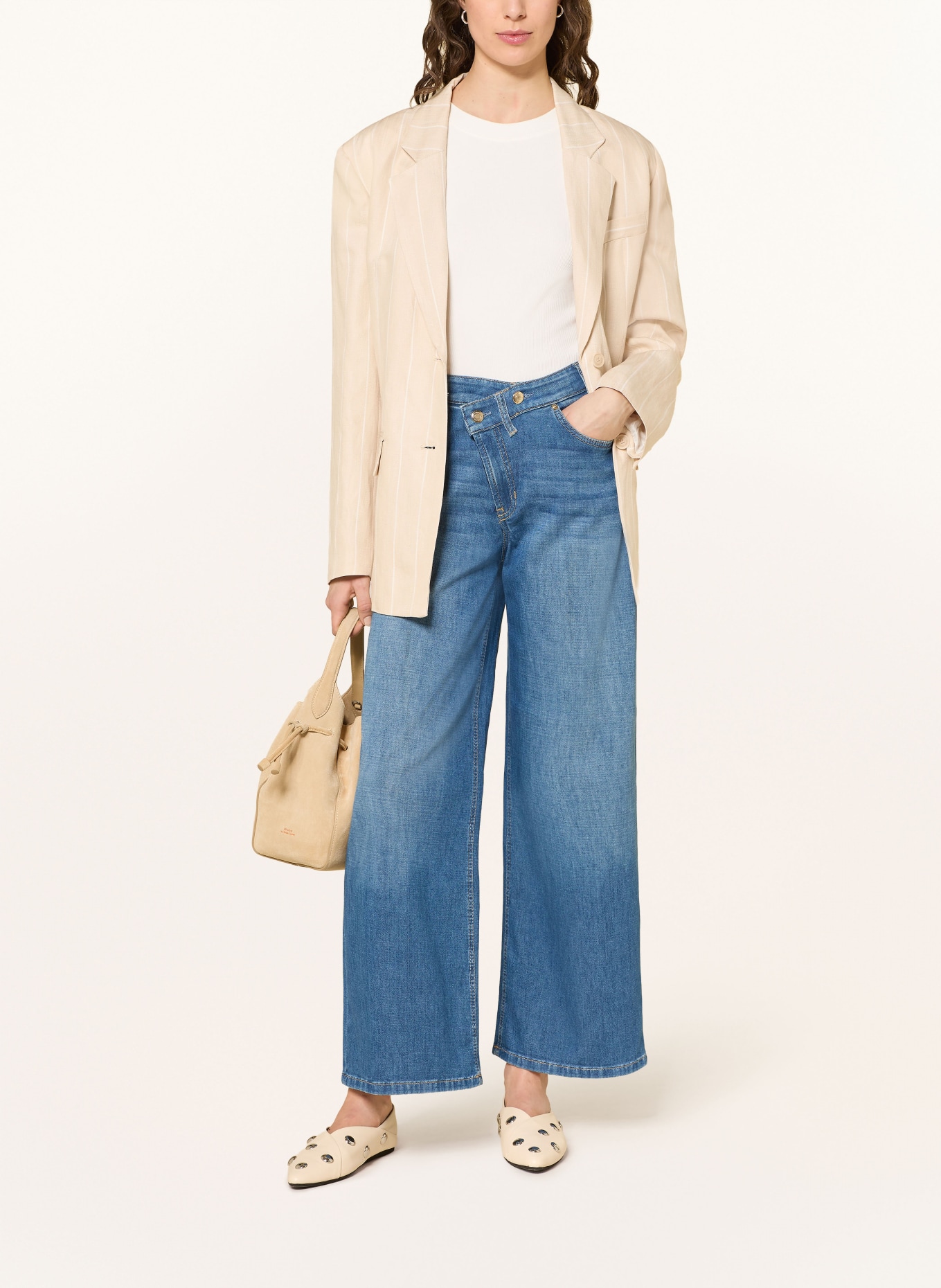 CAMBIO Wide Leg Jeans: 5117 sunny medium contrast