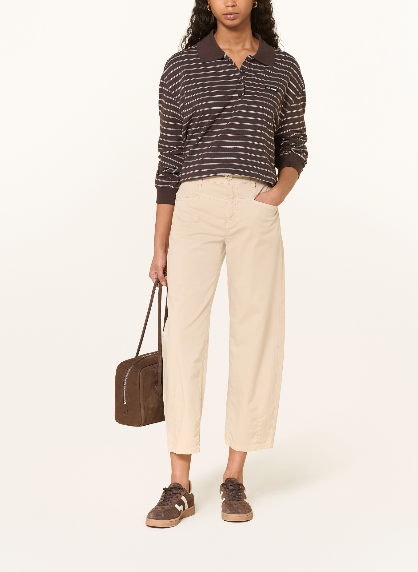 CAMBIO Spodnie 7/8 ELIN: BEŻOWY