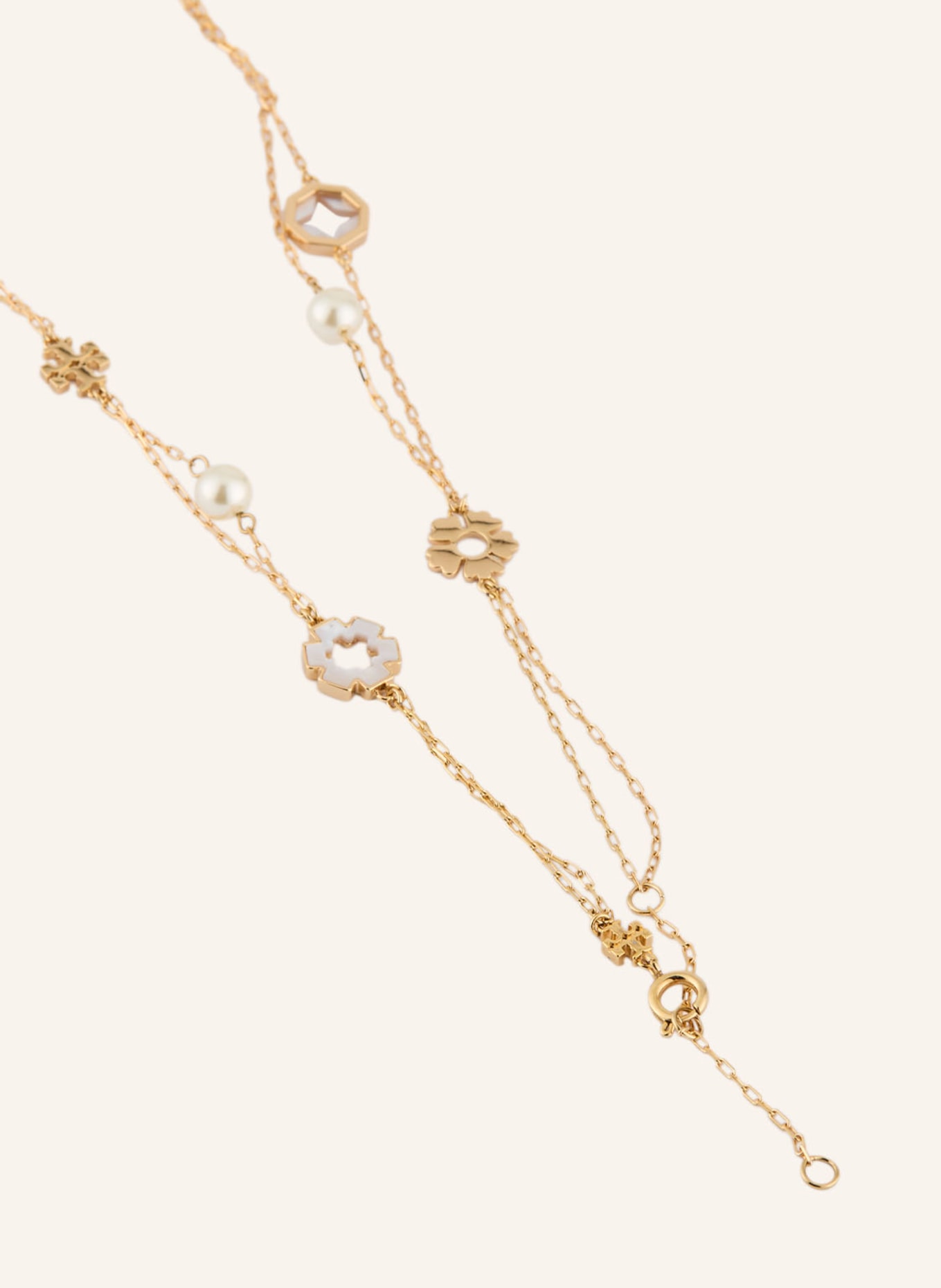 TORY BURCH KIRA necklace: GOLD / WHITE