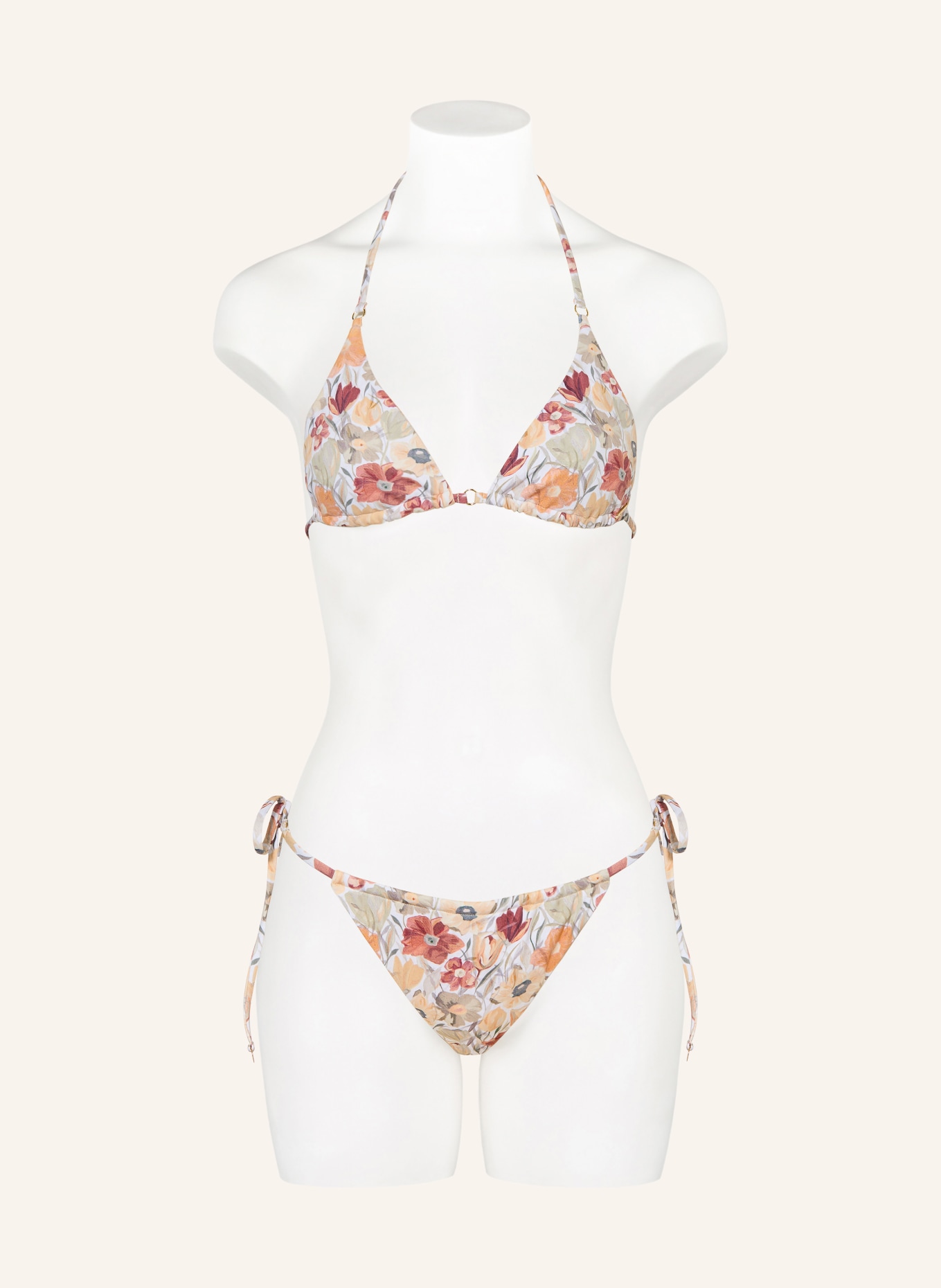 NINETY-9 Trójkątny stanik bikini POSITANO: KREMOWY / BRĄZOWY / OLIWKOWY