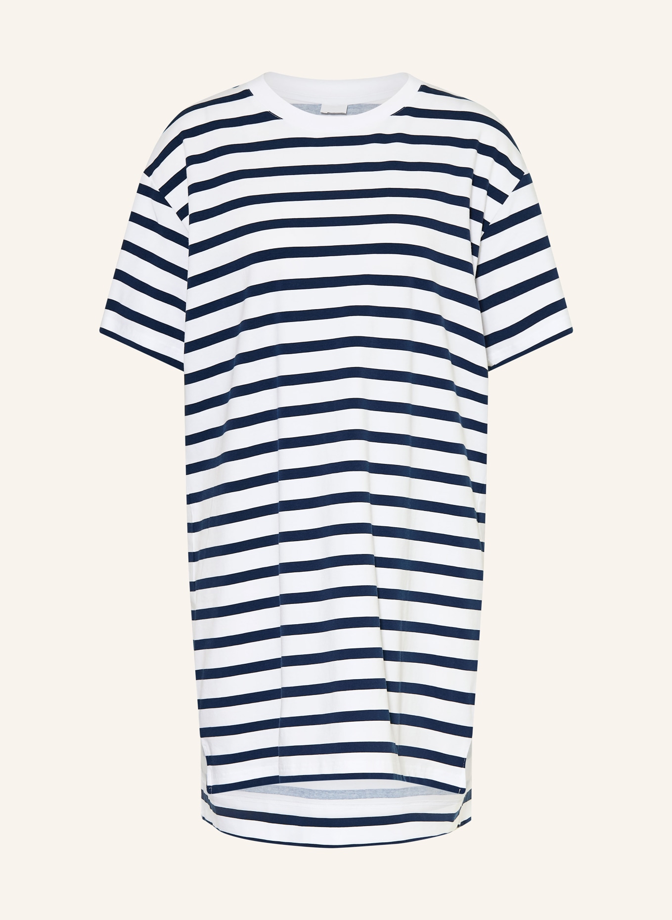 mey Nachthemd Serie BREEZY STRIPES: WEISS / DUNKELBLAU
