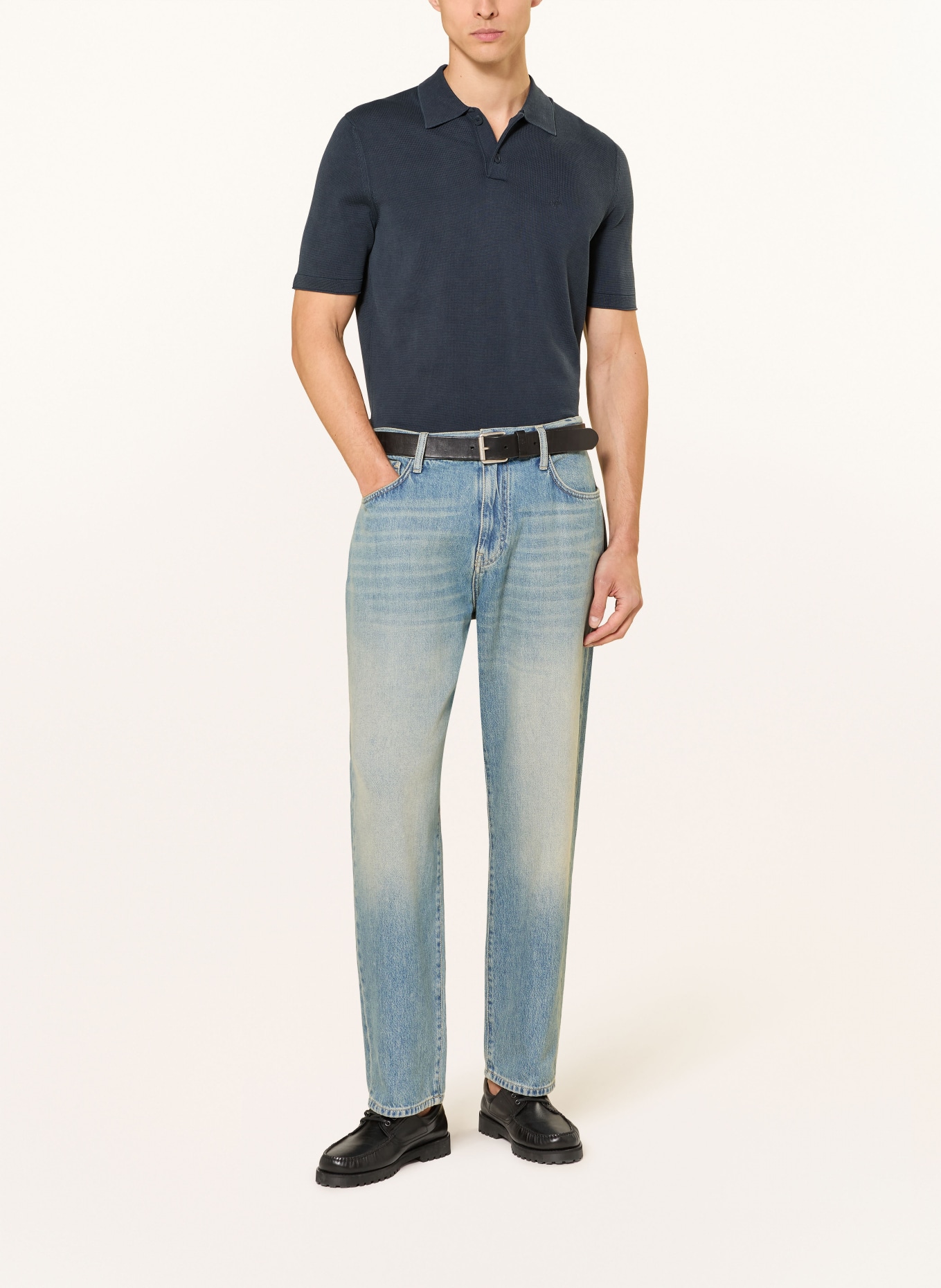 Marc O'Polo Piqué-Poloshirt: DUNKELBLAU