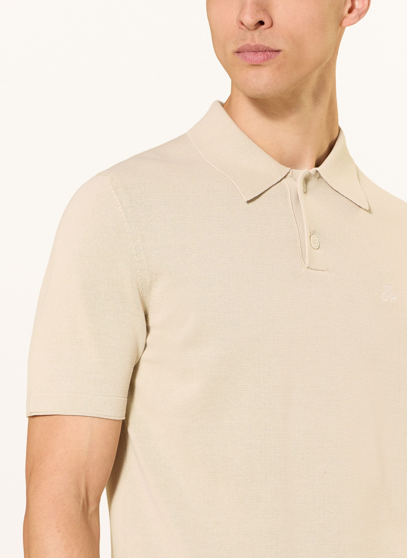Marc O'Polo Strick-Poloshirt: BEIGE