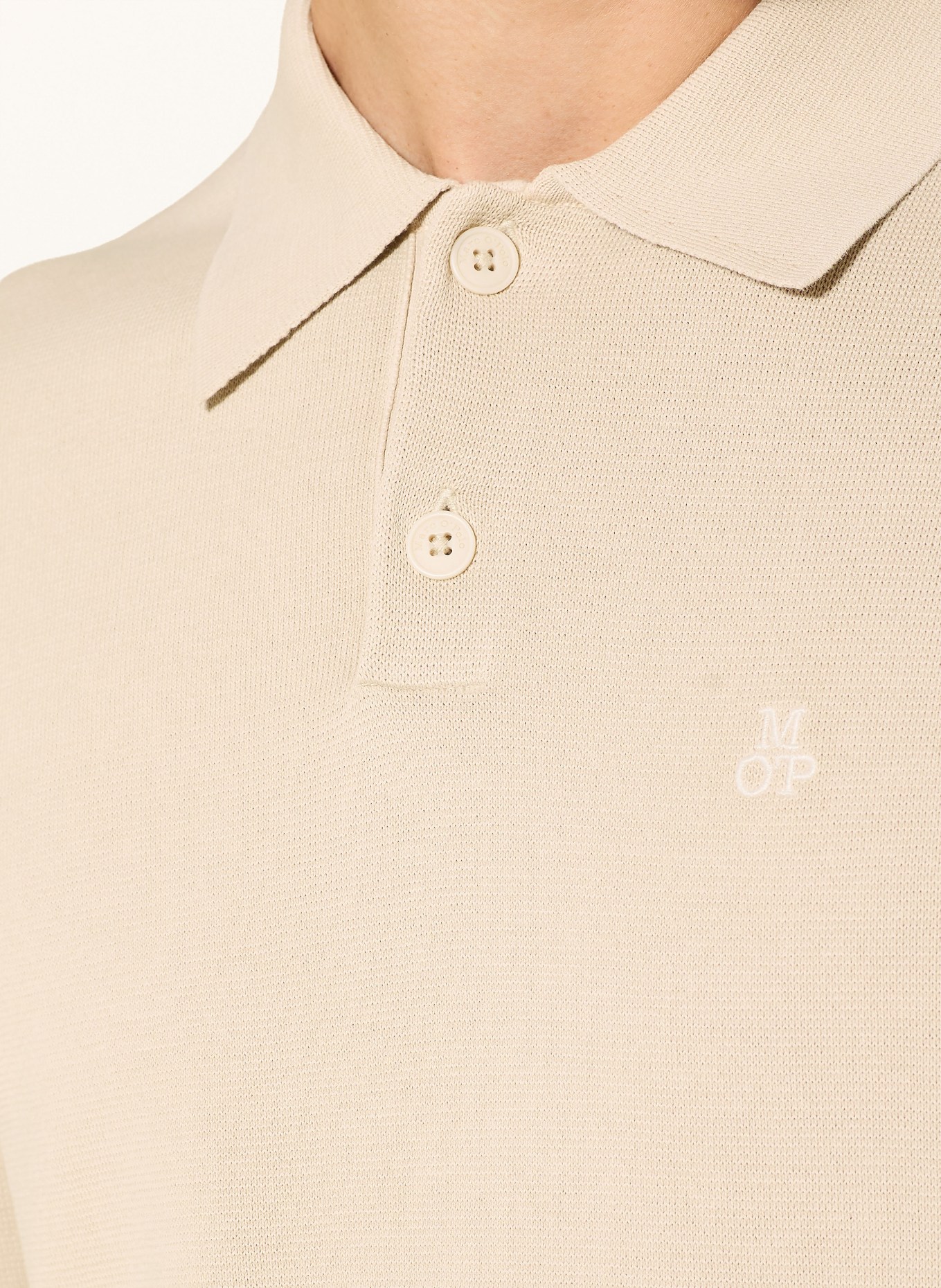 Marc O'Polo Strick-Poloshirt: BEIGE