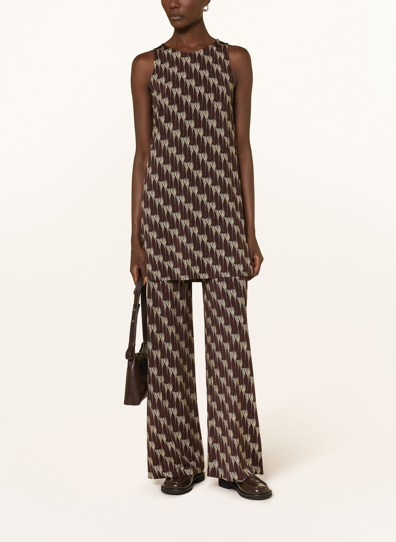 SIYU Top: DUNKELBRAUN / CREME / SCHWARZ