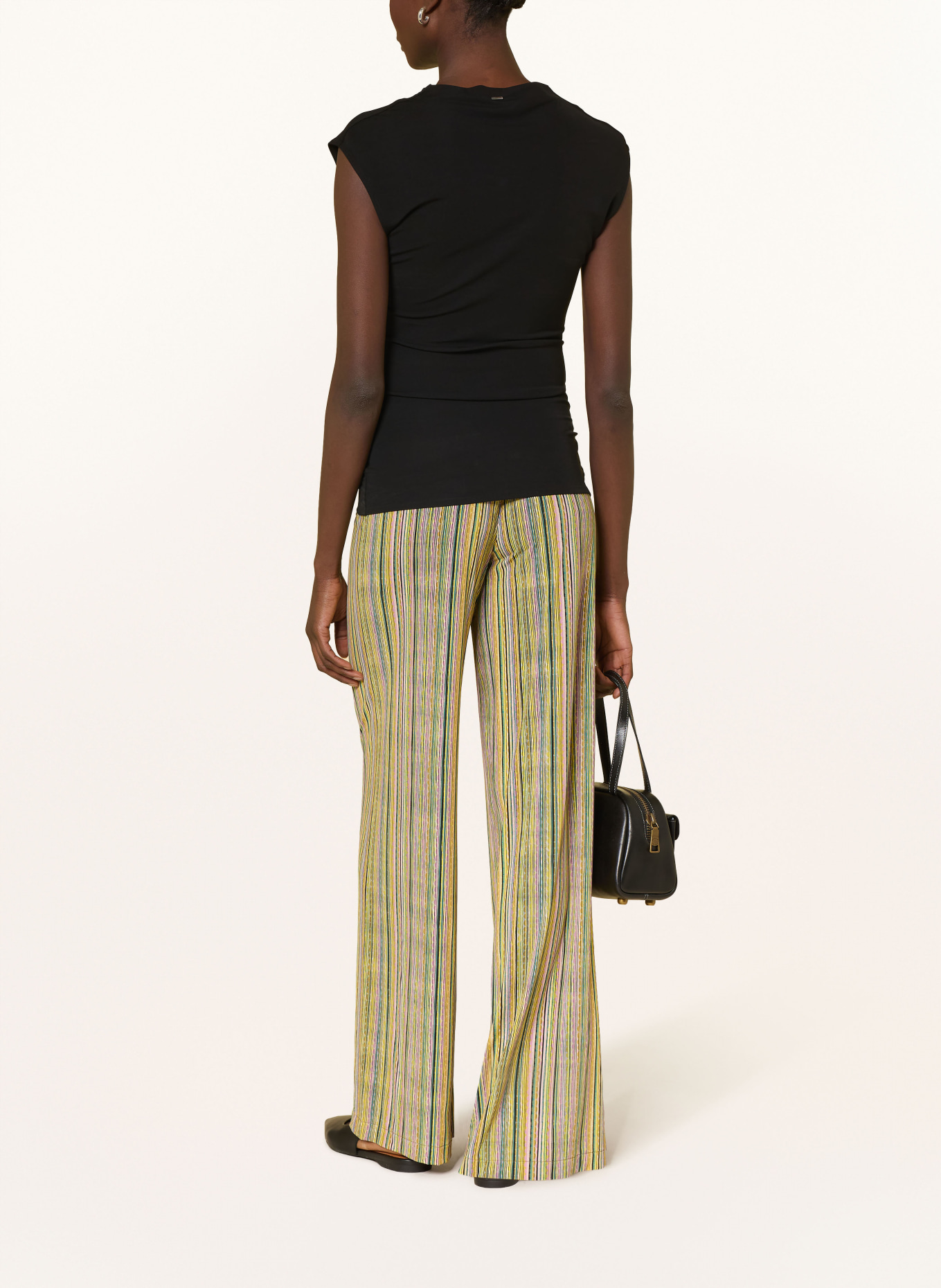 SIYU Marlenehose aus Jersey: GELB / ALTROSA / PETROL