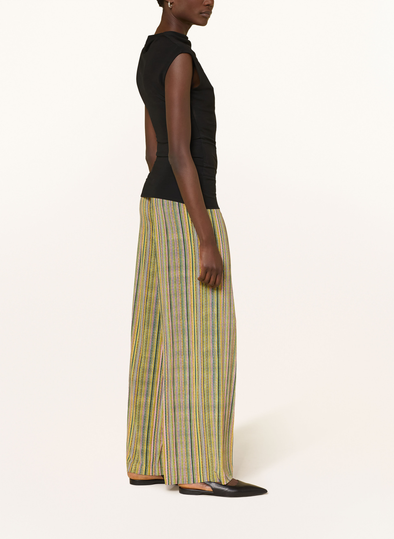 SIYU Marlenehose aus Jersey: GELB / ALTROSA / PETROL