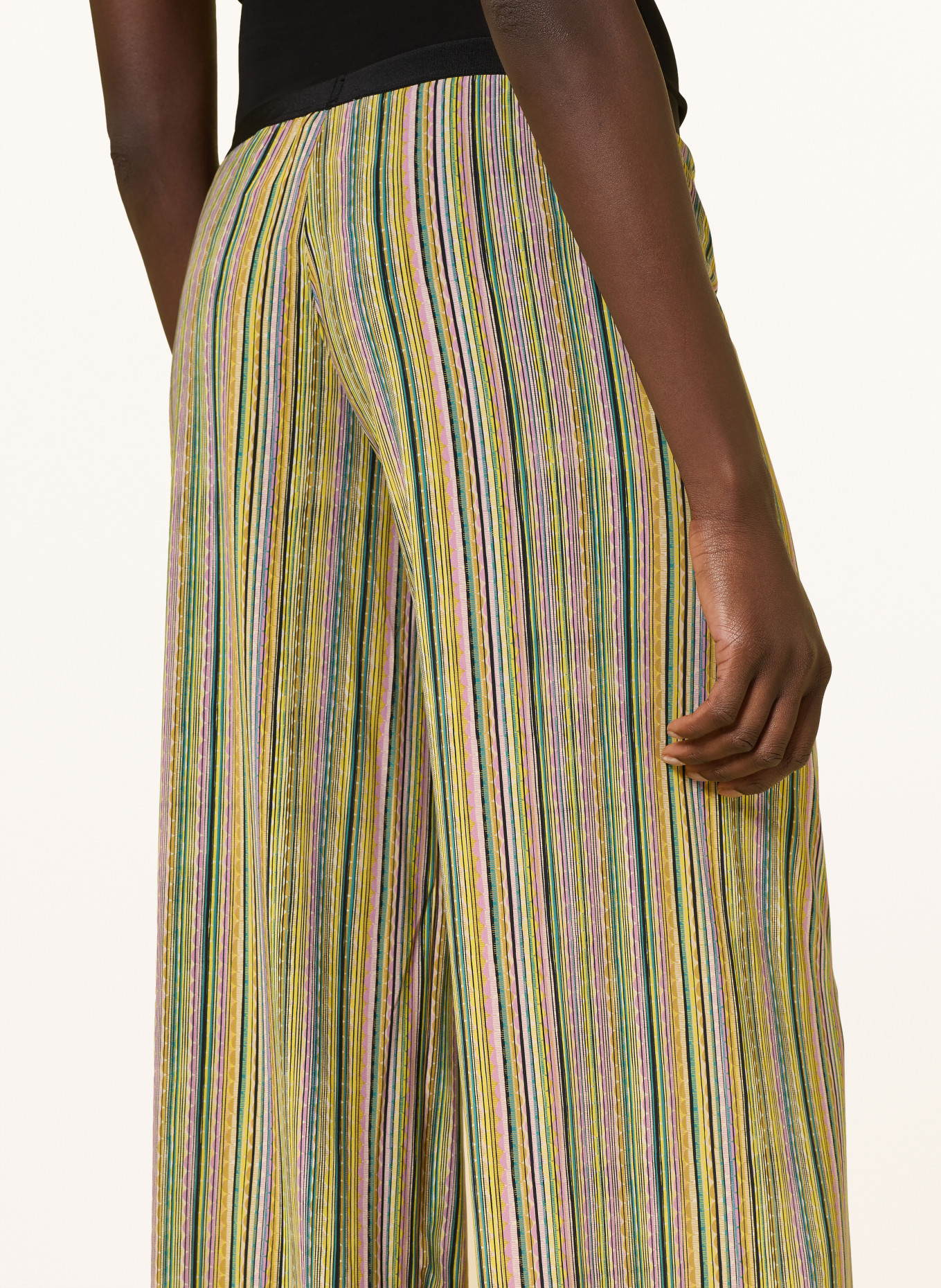 SIYU Marlenehose aus Jersey: GELB / ALTROSA / PETROL