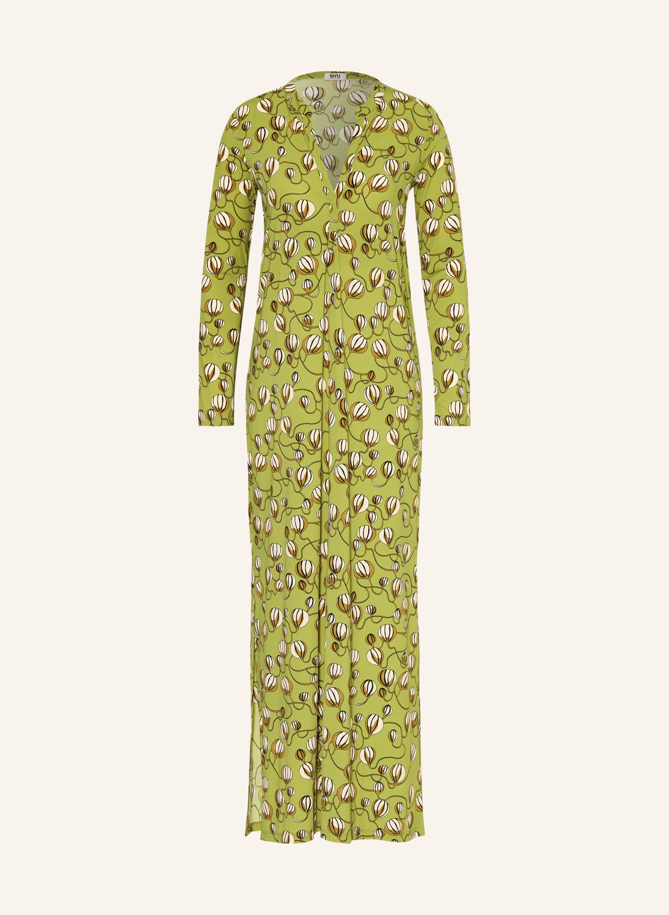 SIYU Kleid: HELLGRÜN / BRAUN / CREME