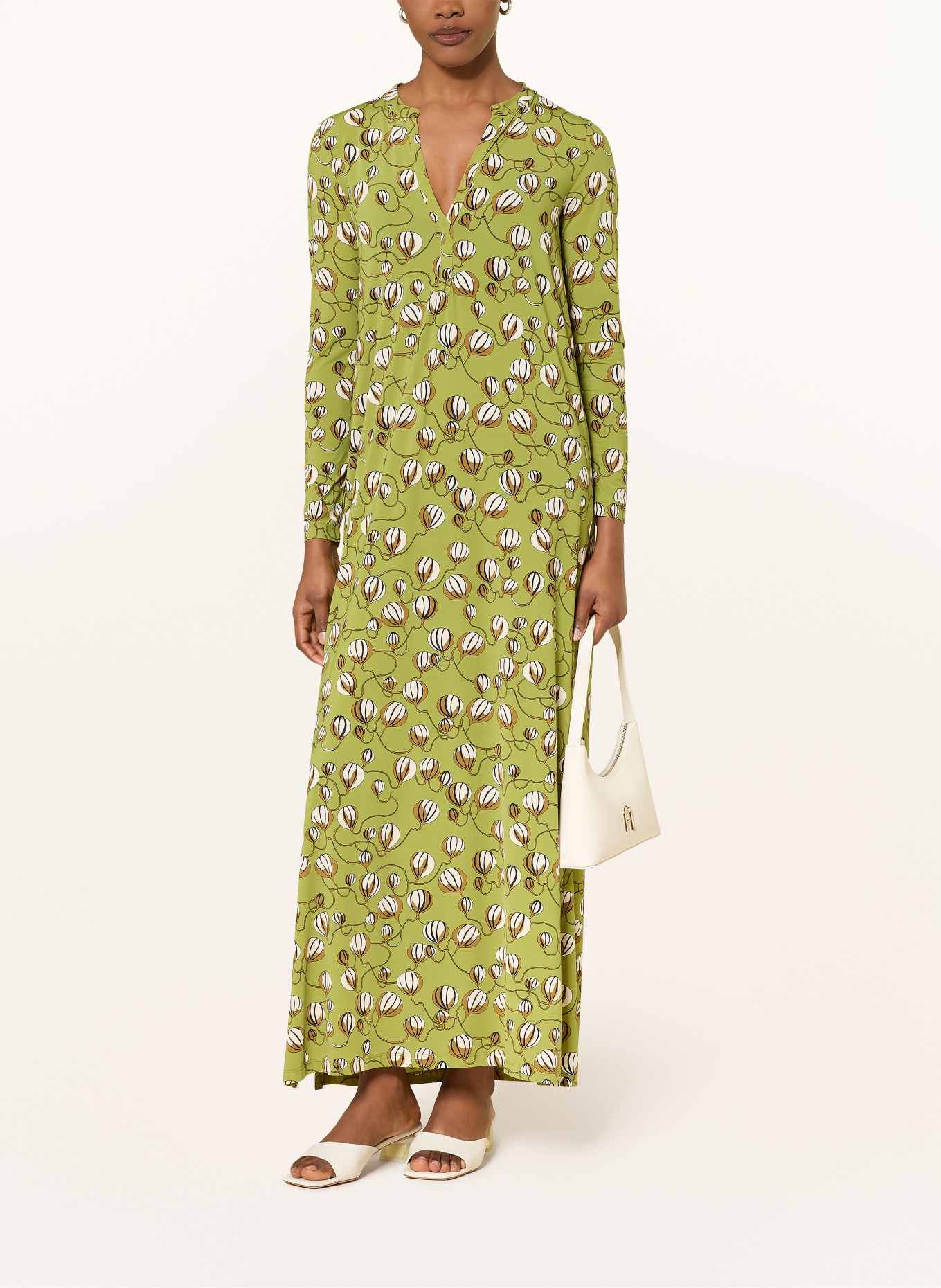 SIYU Kleid: HELLGRÜN / BRAUN / CREME