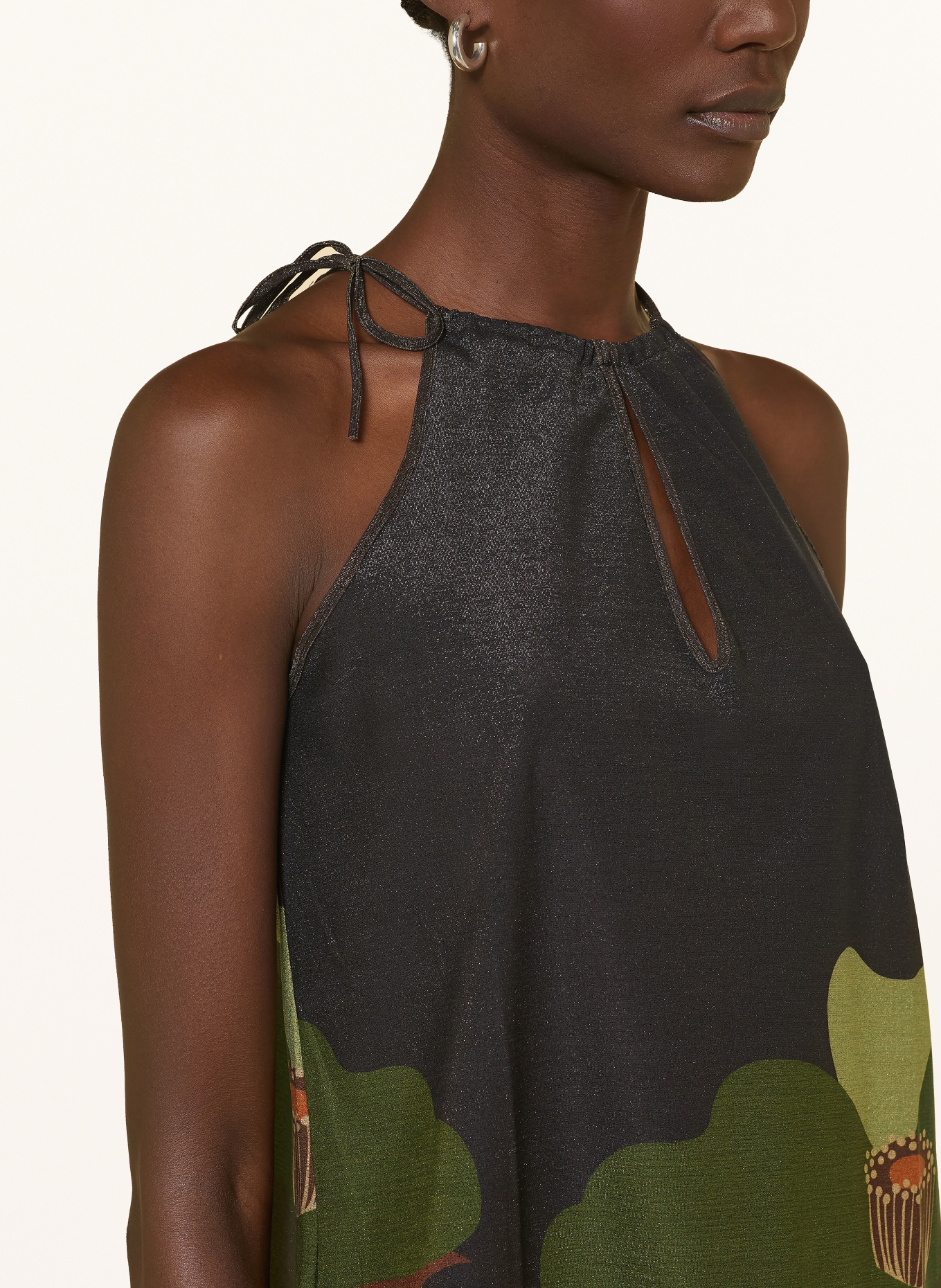 SIYU Top with glitter yarn: GREEN / GOLD / DARK GREEN