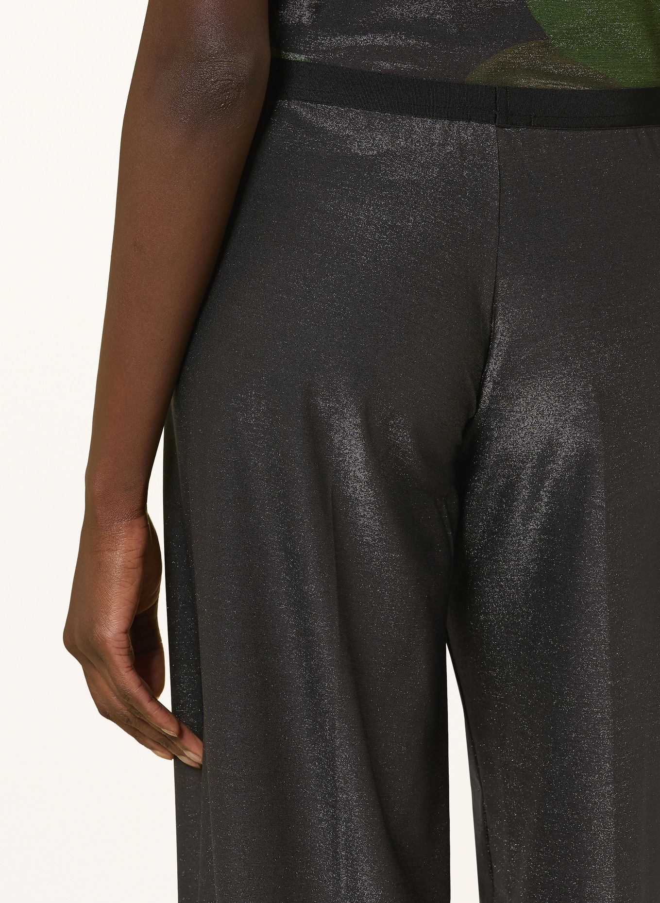 SIYU Marlenehose mit Glitzergarn: DUNKELGRAU / BRAUN / GRÜN