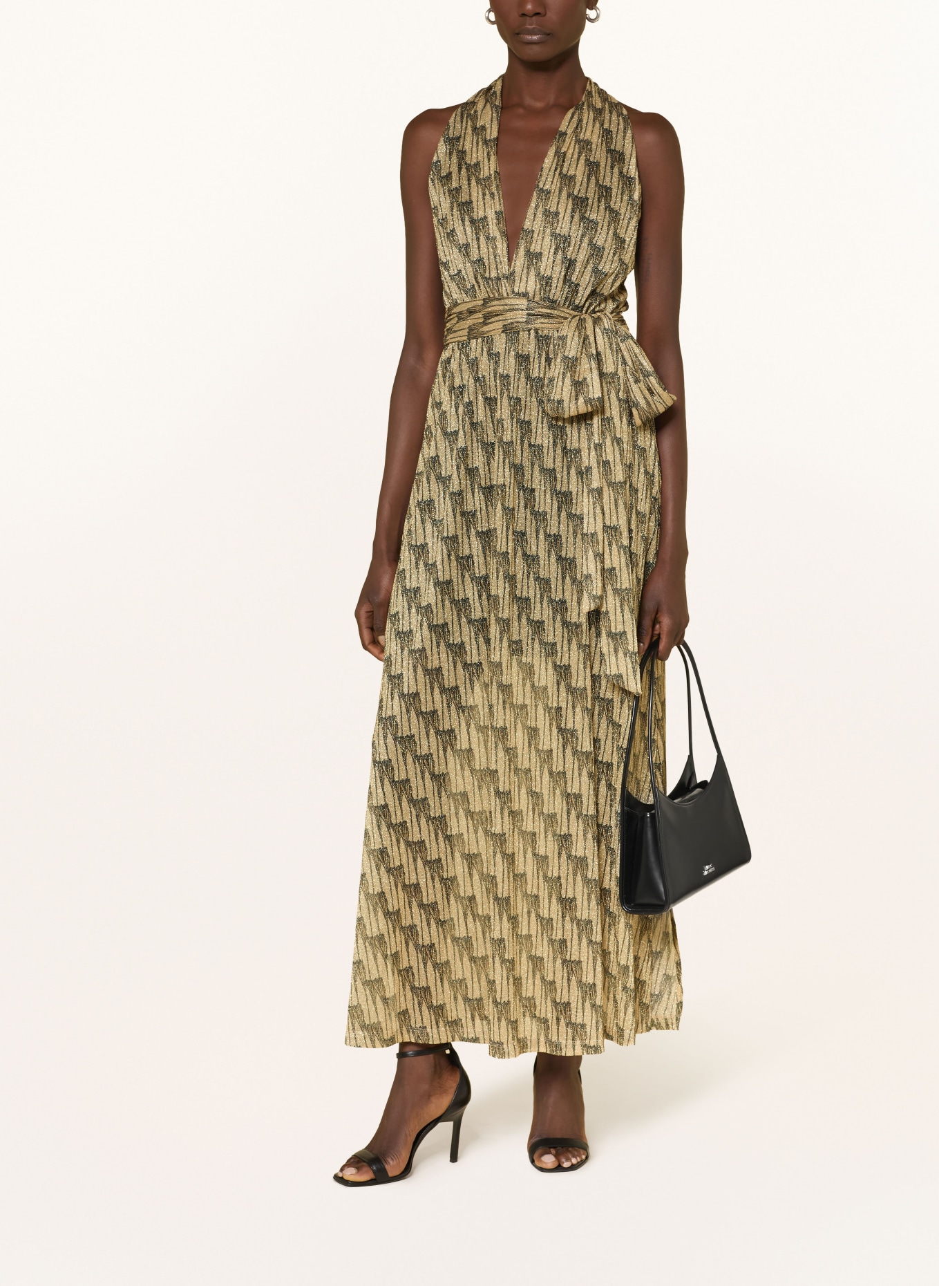 SIYU Dress with glitter thread: GOLD / BLACK