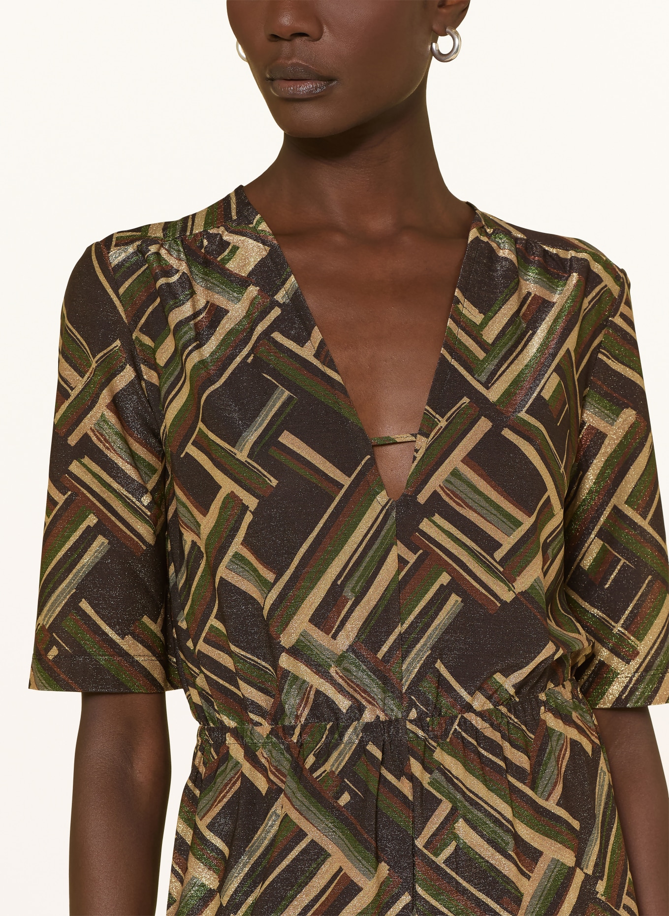 SIYU Jumpsuit with glitter thread: LIGHT GREEN / BROWN / BLACK