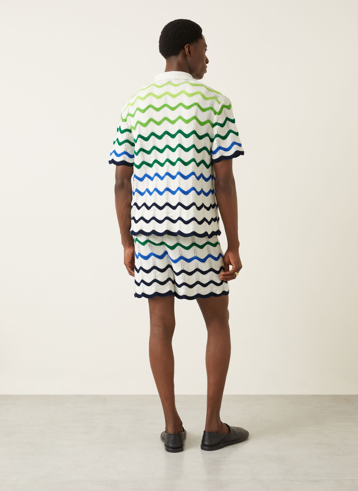 Casablanca Pletená košile Comfort-Fit: BÍLÁ / ZELENÁ / MODRÁ