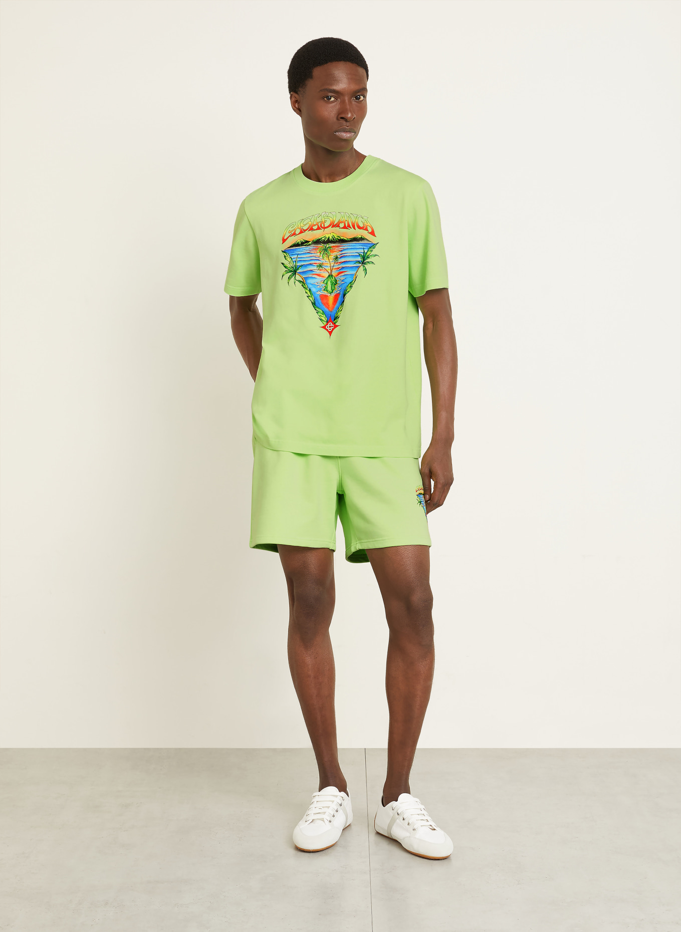 Casablanca T-Shirt INNOCENCE: HELLGRÜN / ORANGE / BLAU