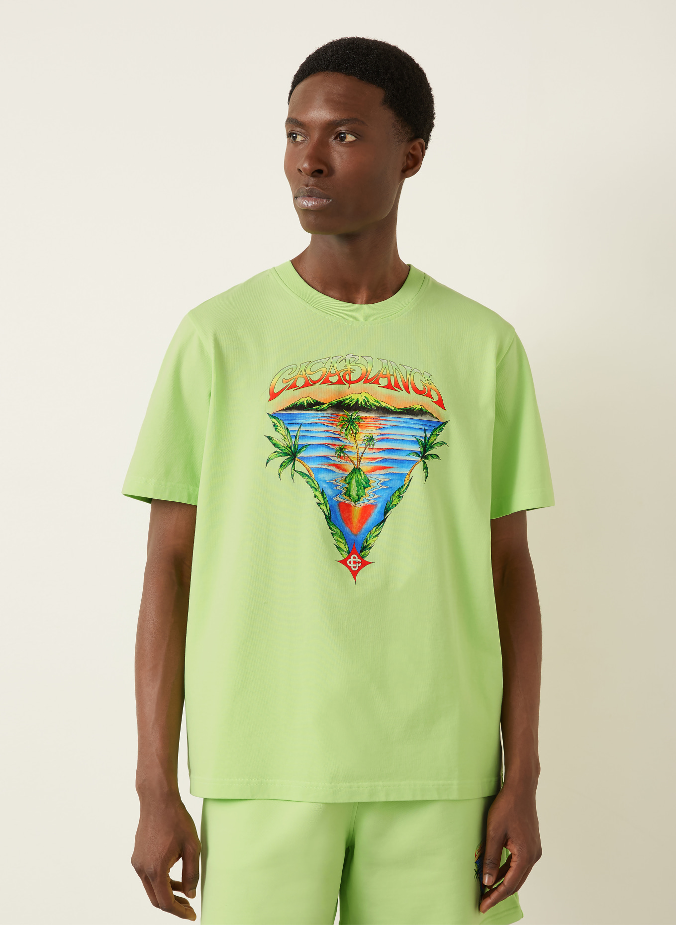 Casablanca T-Shirt INNOCENCE: HELLGRÜN / ORANGE / BLAU