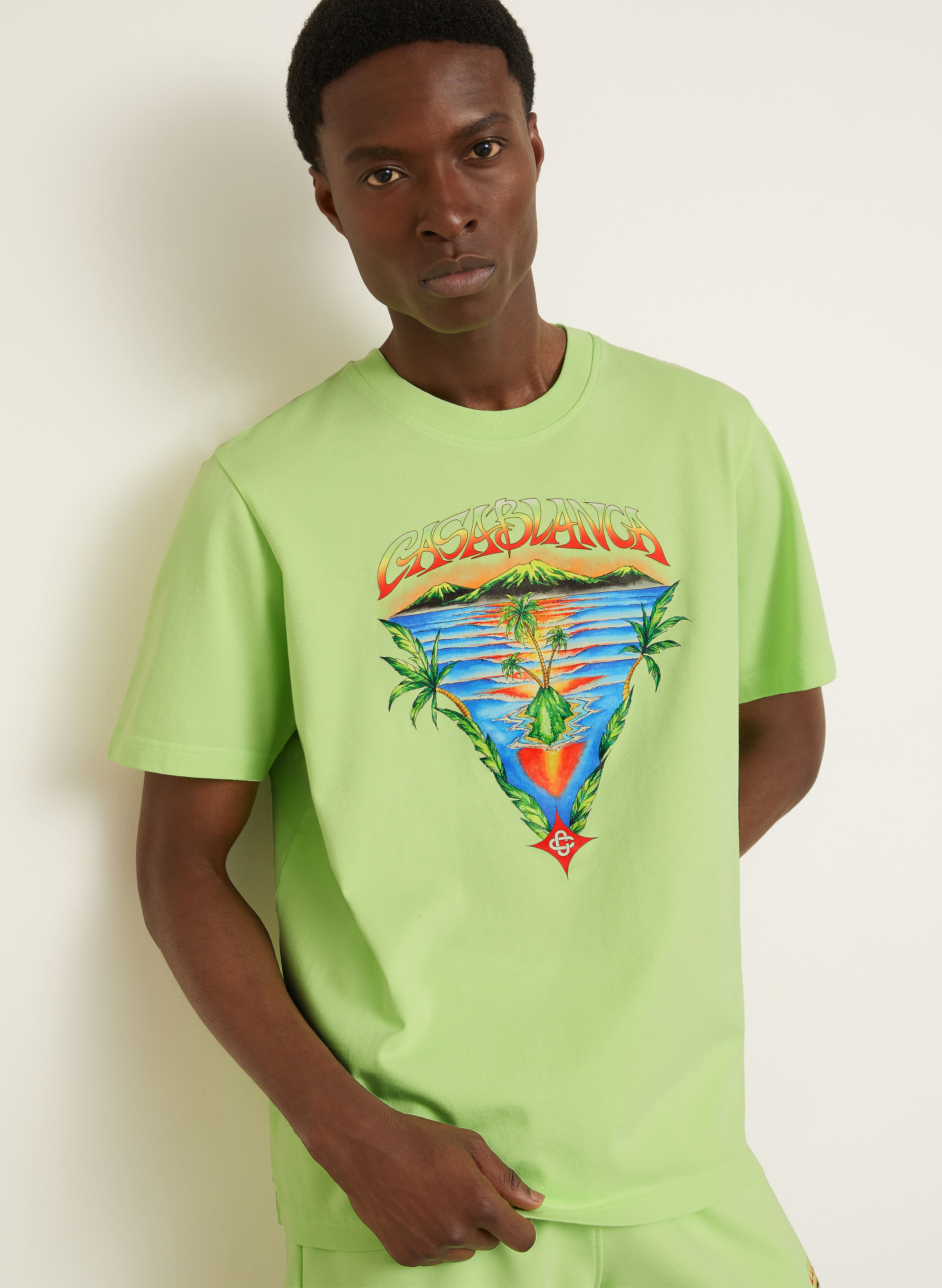 Casablanca T-Shirt INNOCENCE: HELLGRÜN / ORANGE / BLAU