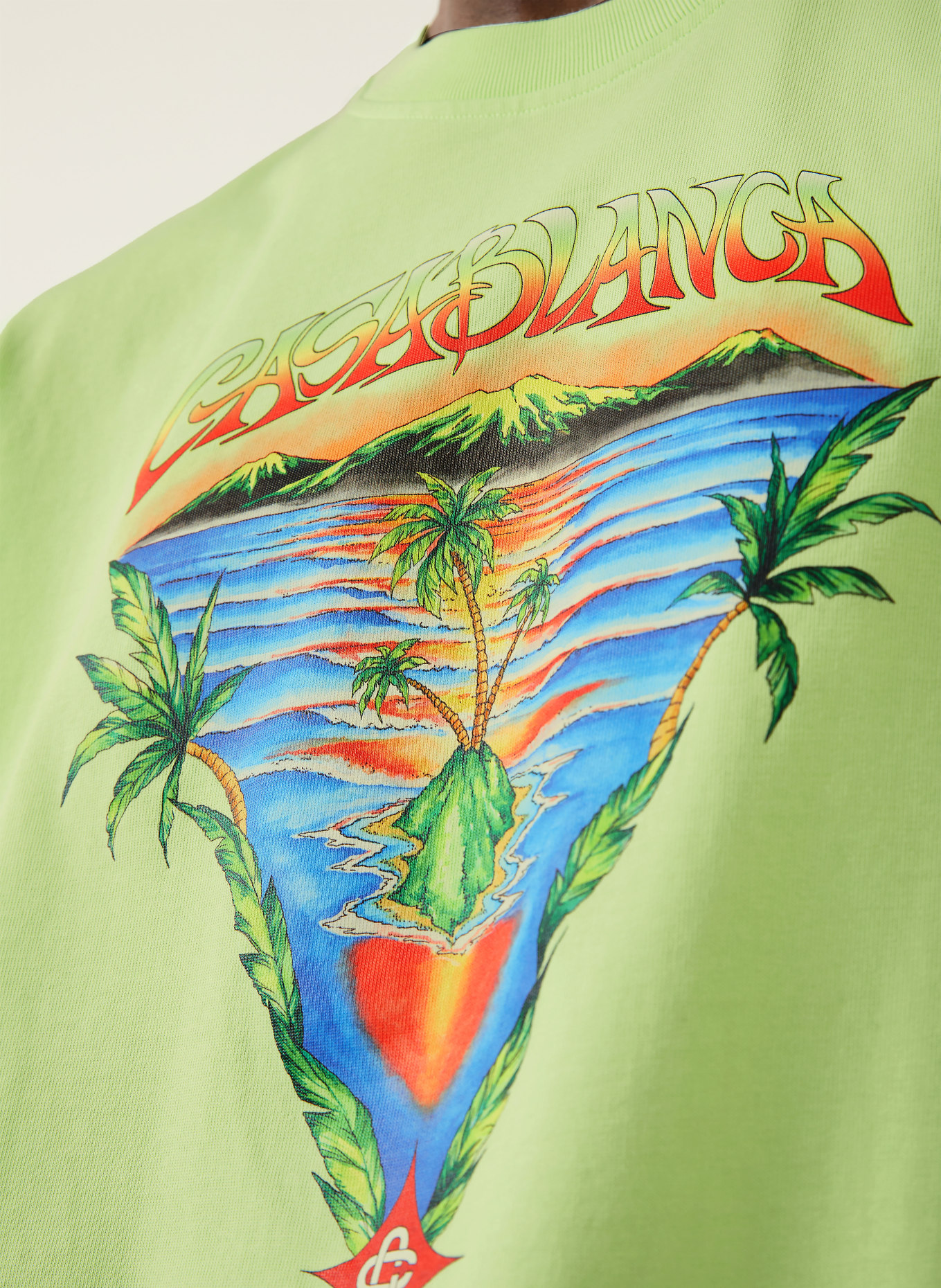 Casablanca T-Shirt INNOCENCE: HELLGRÜN / ORANGE / BLAU